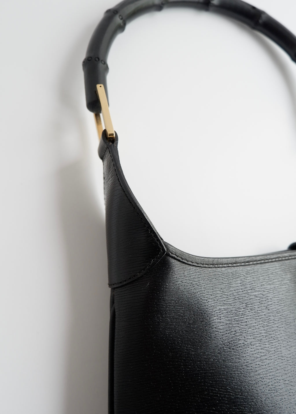 Authentic Preowned Gucci Jackie O Black Leather Bamboo Shoulder Bag