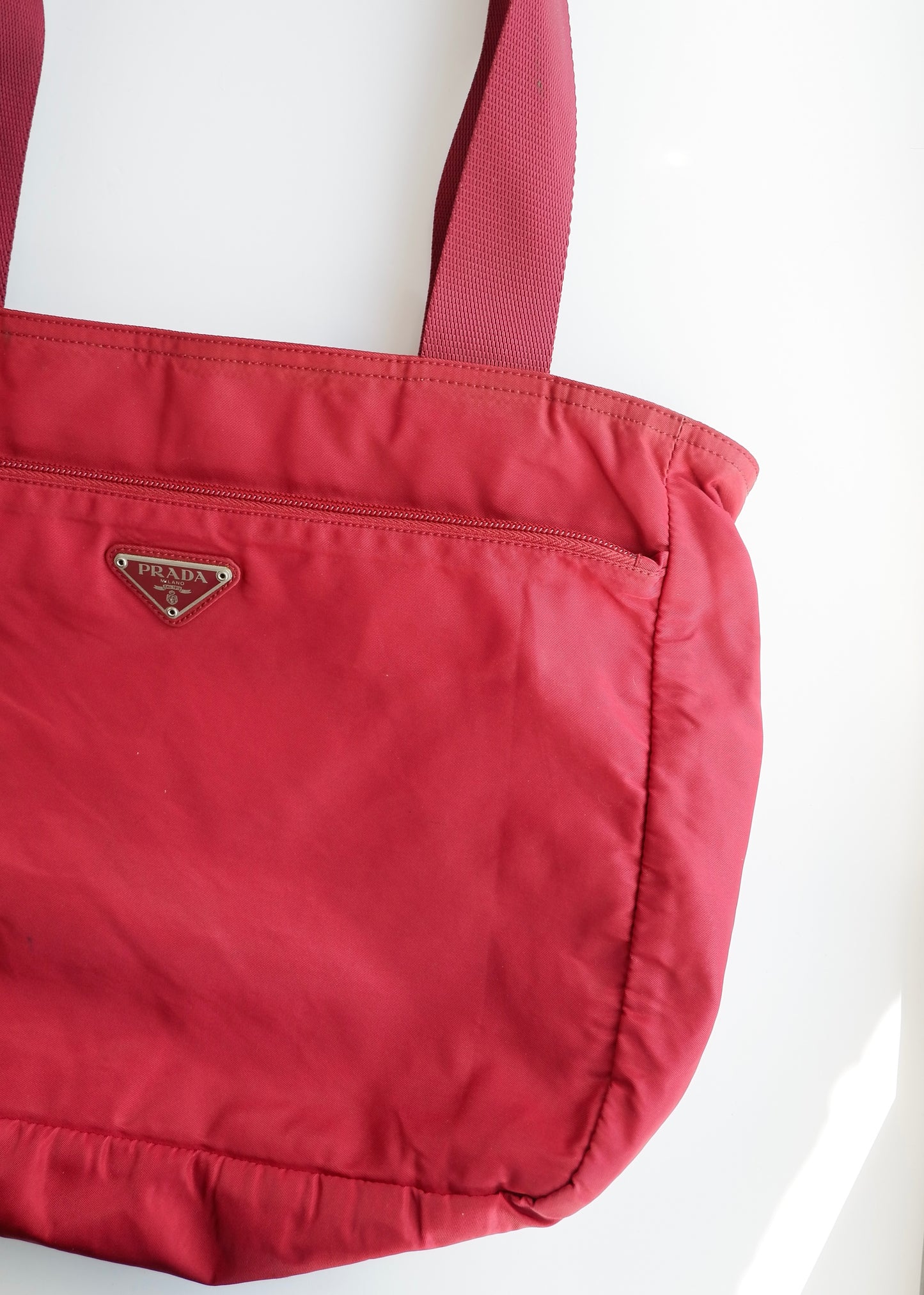 Authentic Preowned Prada Red Nylon Tote Bag