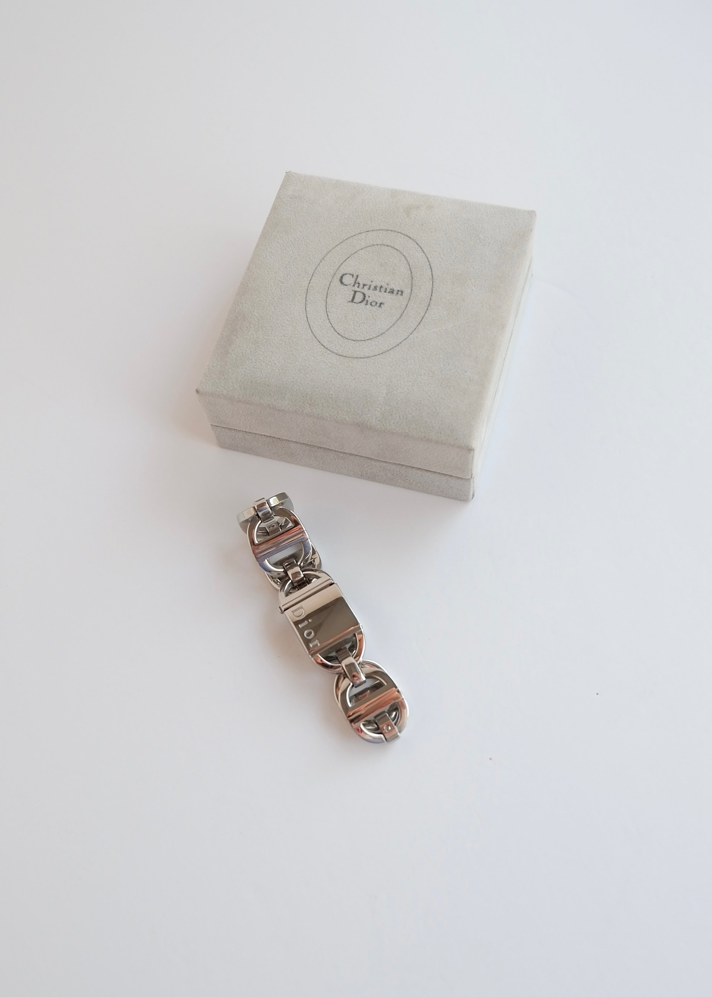 Preowned Vintage Christian Dior Silver Stainless Steel Bracelet Watch