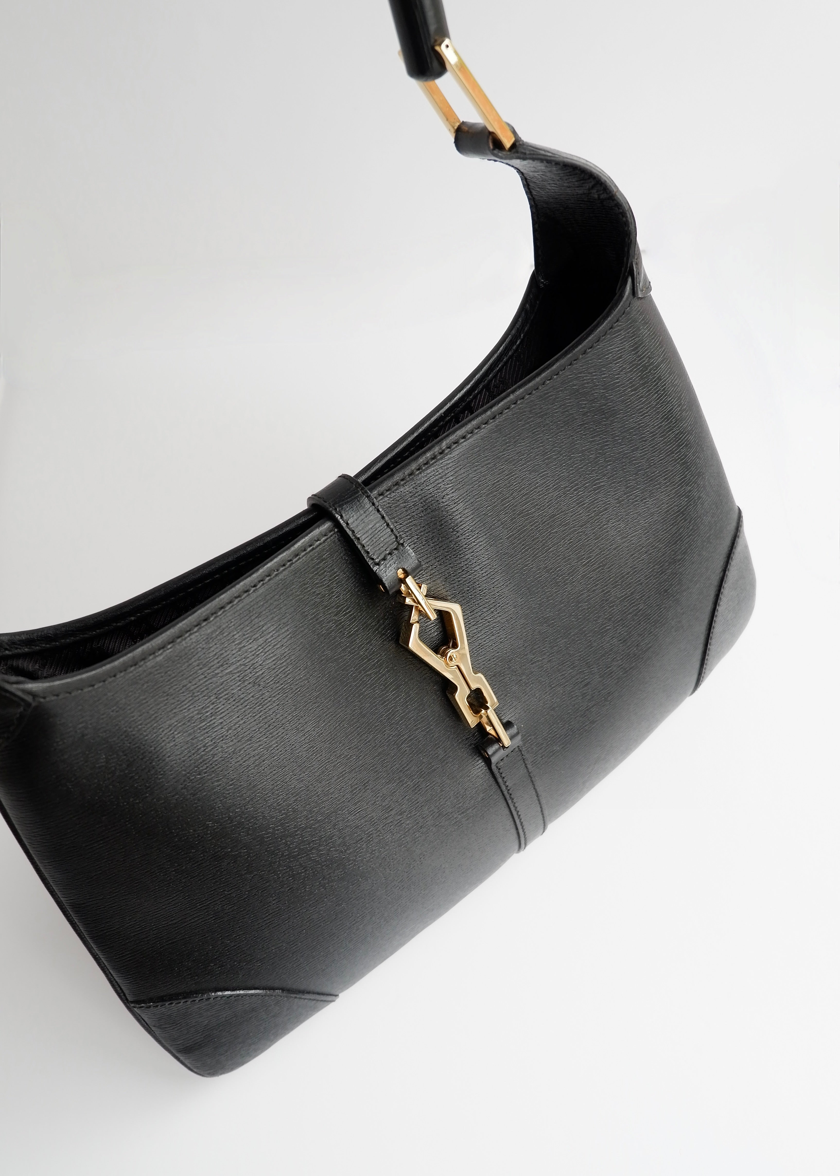 Authentic Preowned Gucci Jackie O Black Leather Bamboo Shoulder Bag