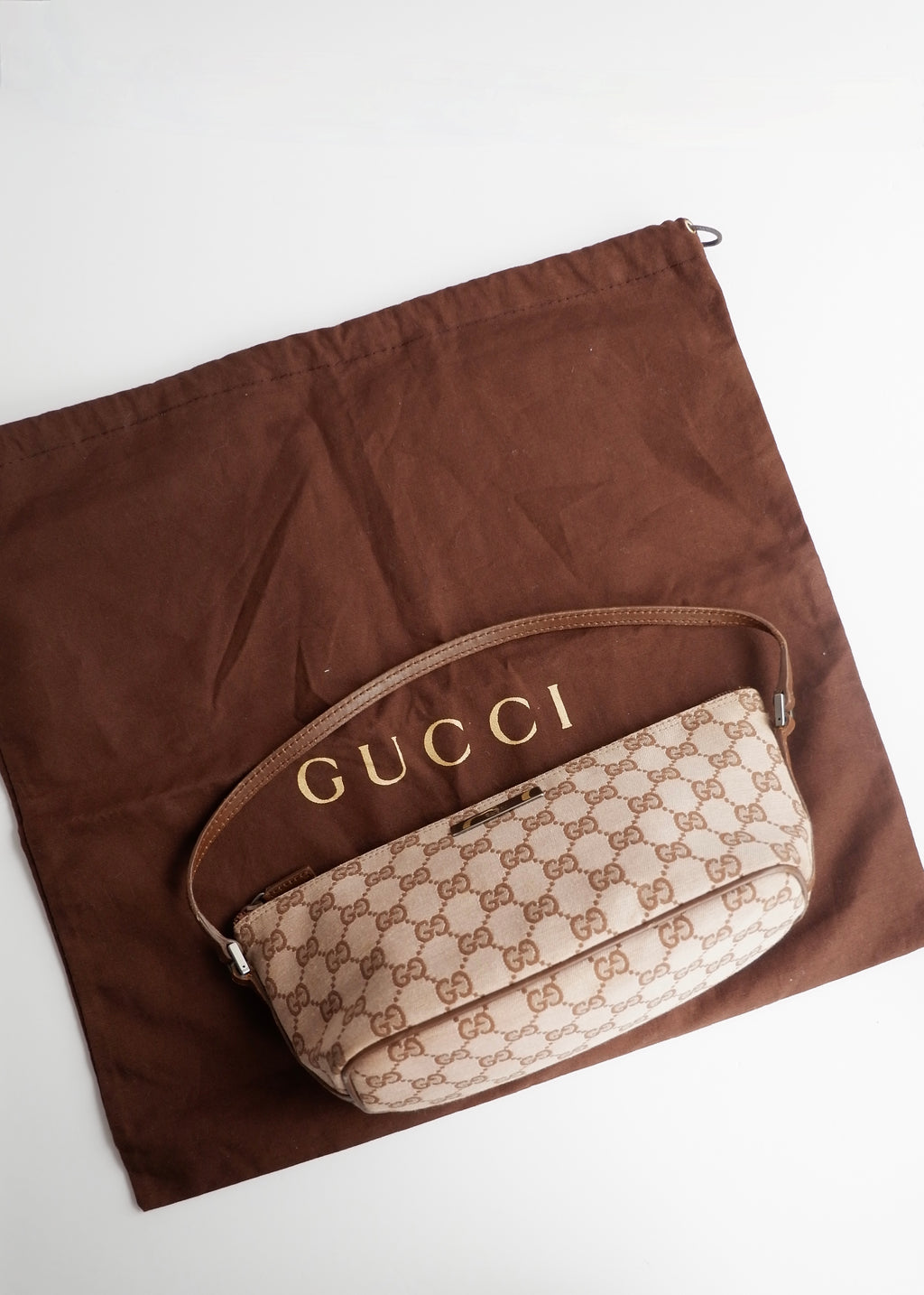 Authentic Preowned Gucci Brown GG Canvas Boat Pochette