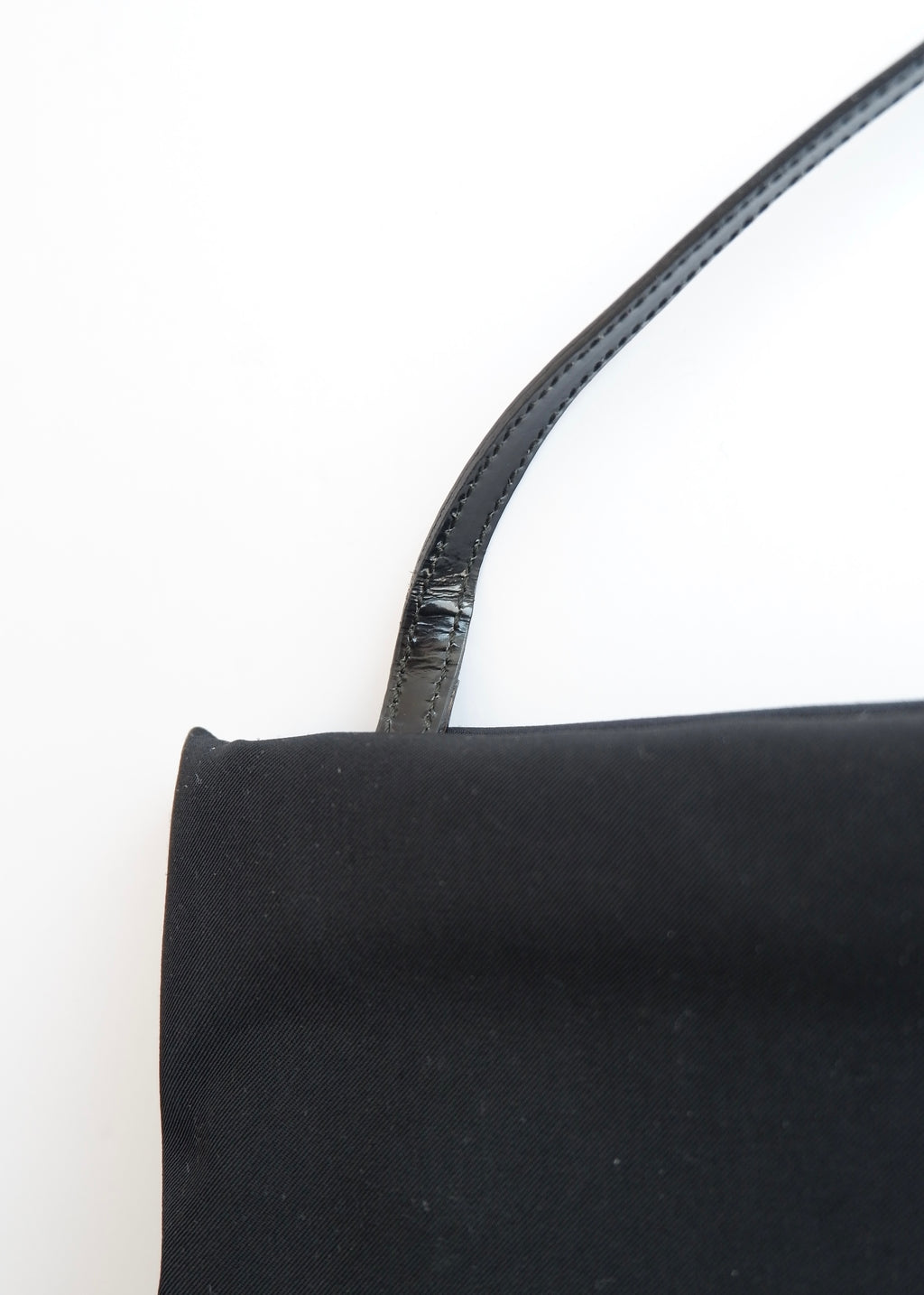 Authentic Preowned Prada Black Fabric Long Strap Kisslock Shoulder Bag