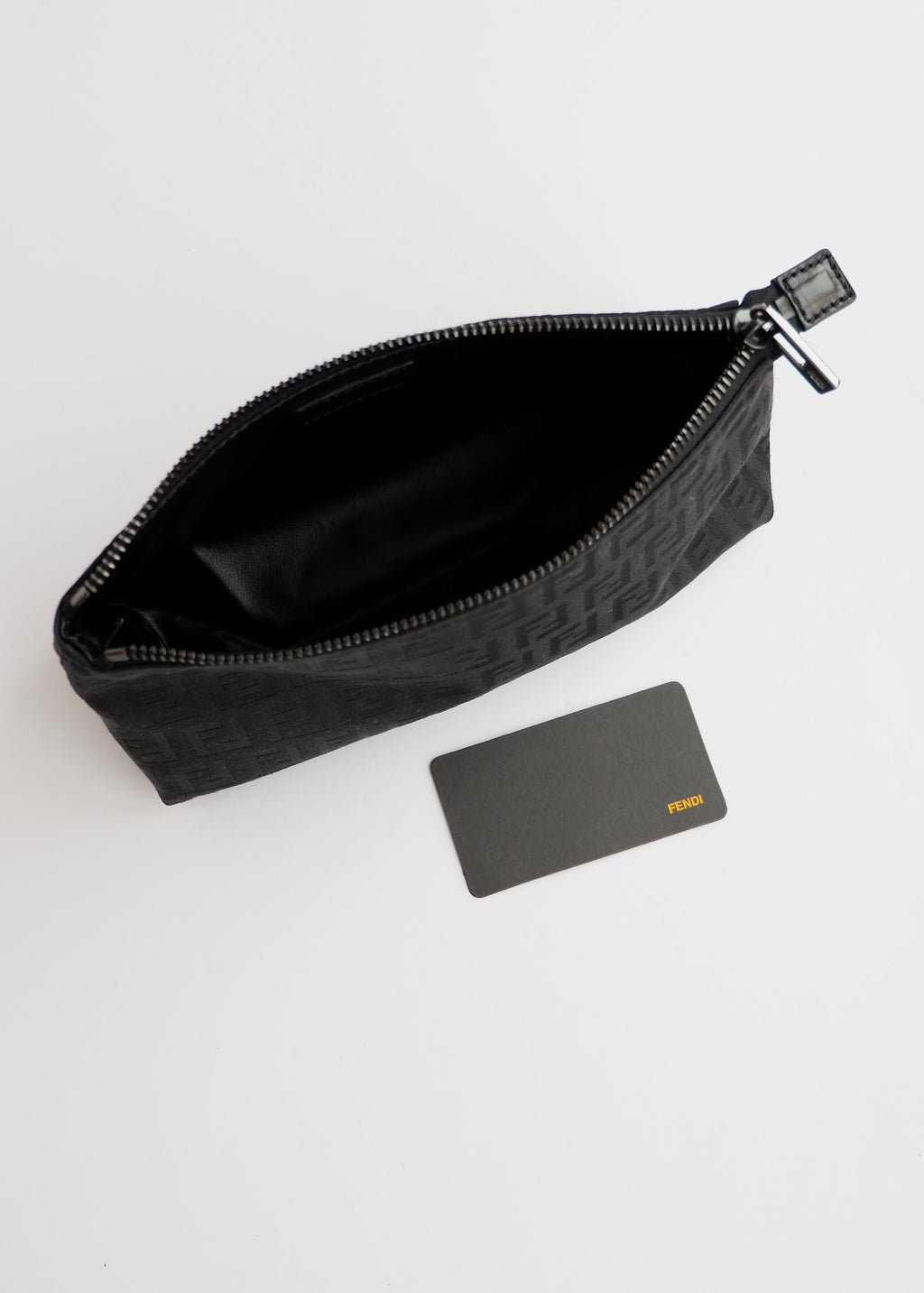 Authentic Preowned Fendi Black Canvas Zucchino Pouch