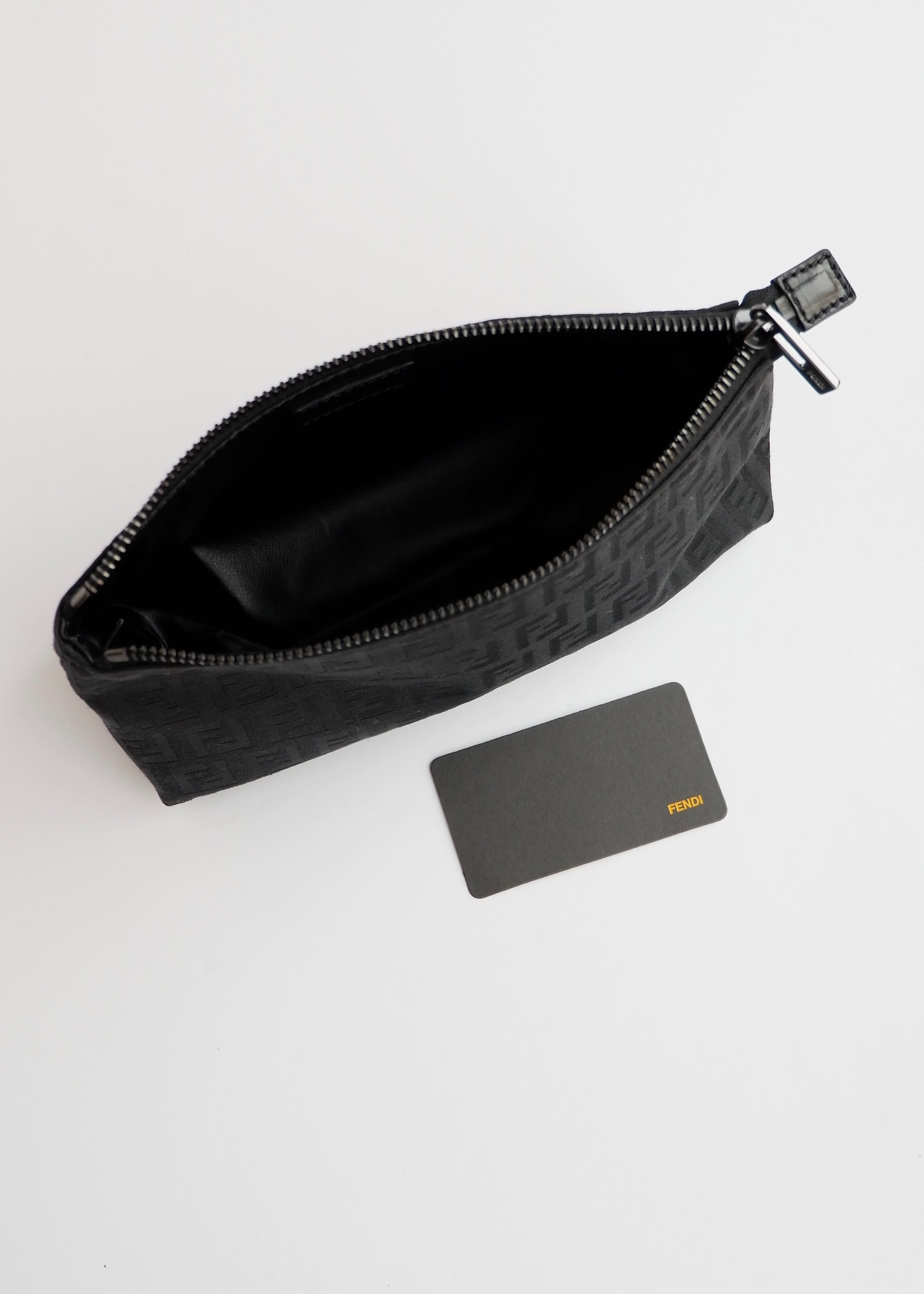 Authentic Preowned Fendi Black Canvas Zucchino Pouch