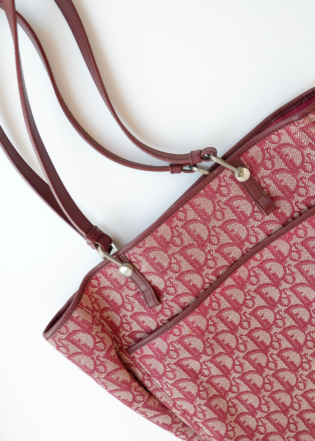 Sac fourre-tout Dior Oblique en toile rouge d'occasion authentique