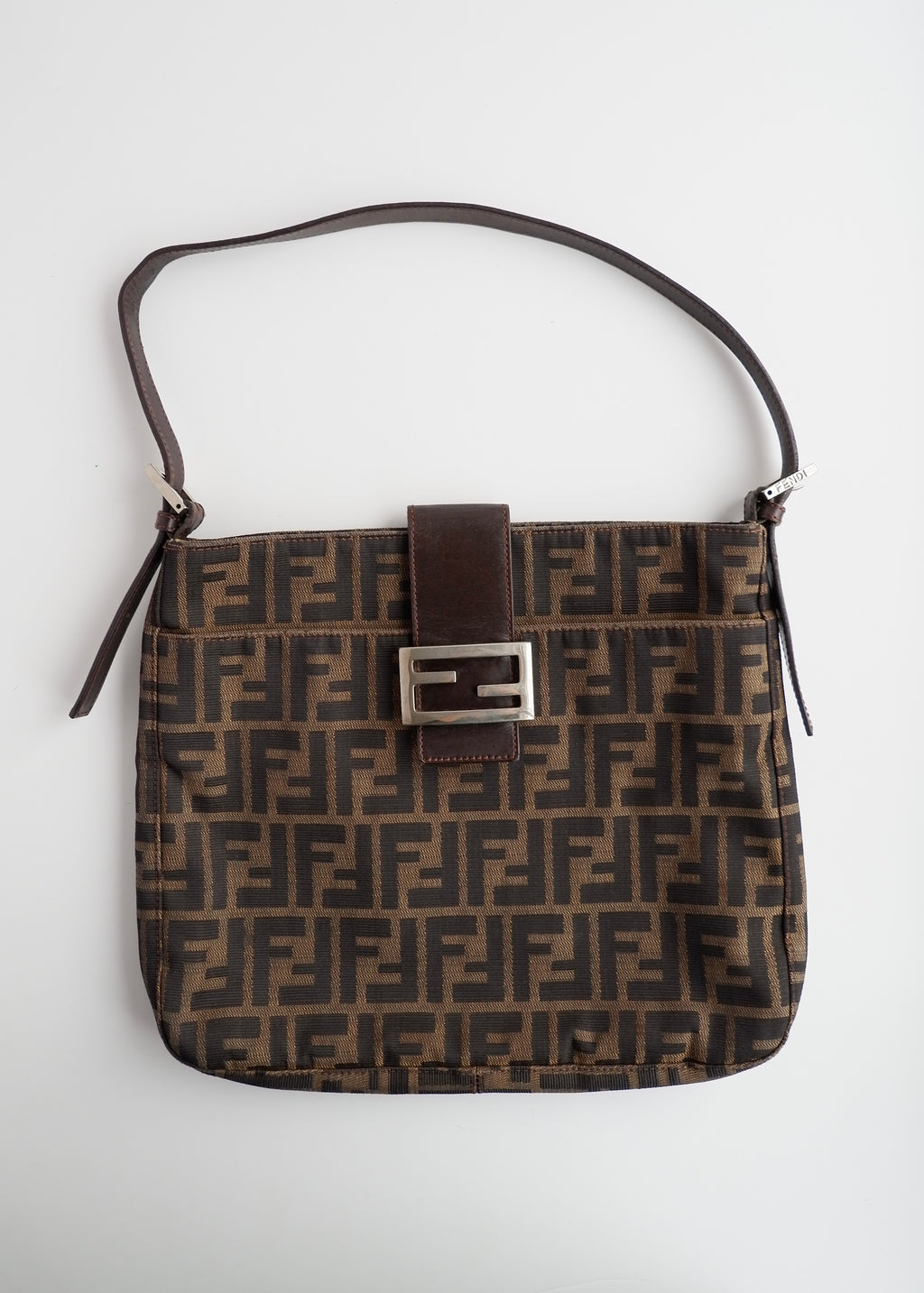 Authentic Preowned Fendi Brown Zucca Shoulder Bag