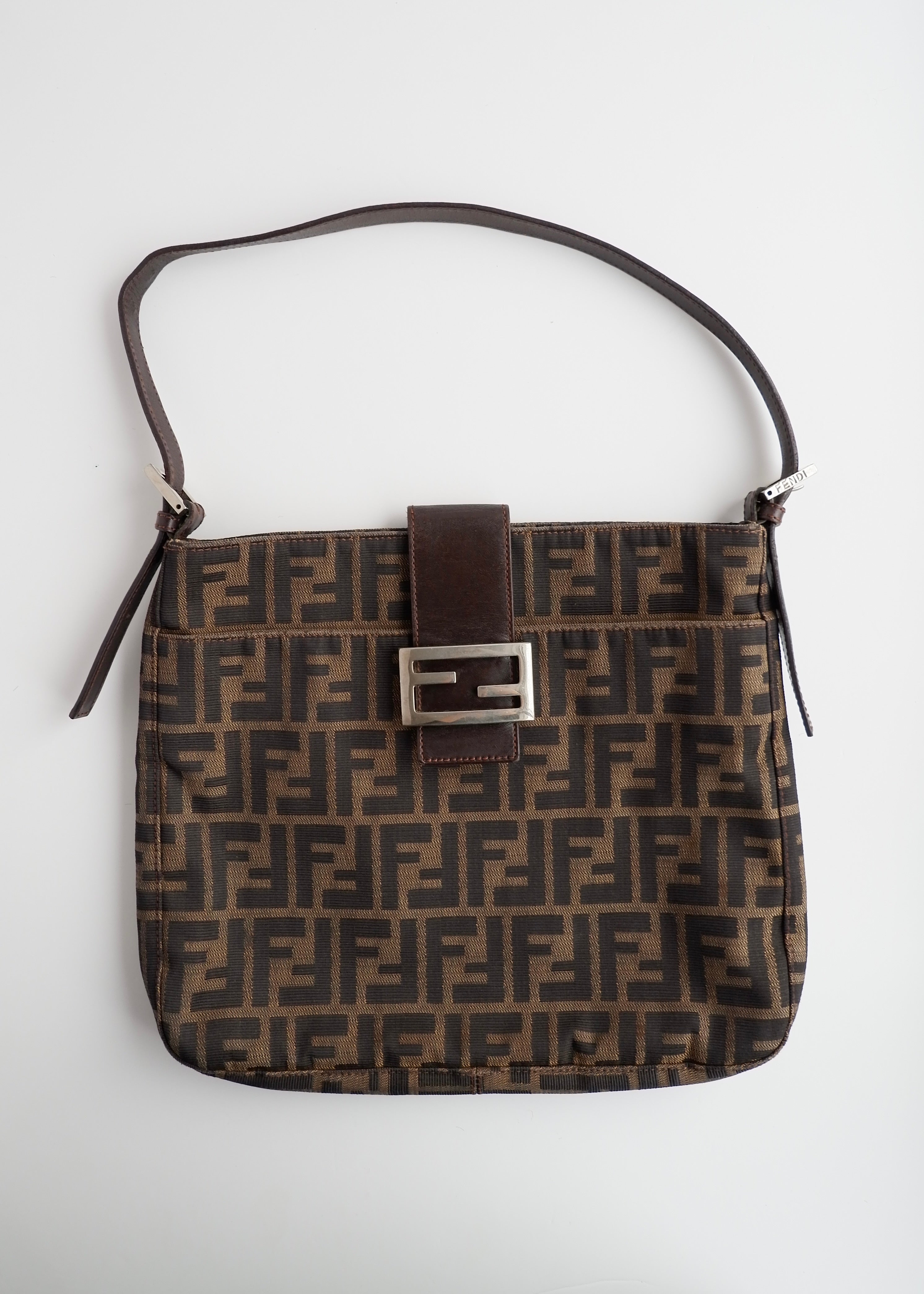 Authentic Preowned Fendi Brown Zucca Shoulder Bag