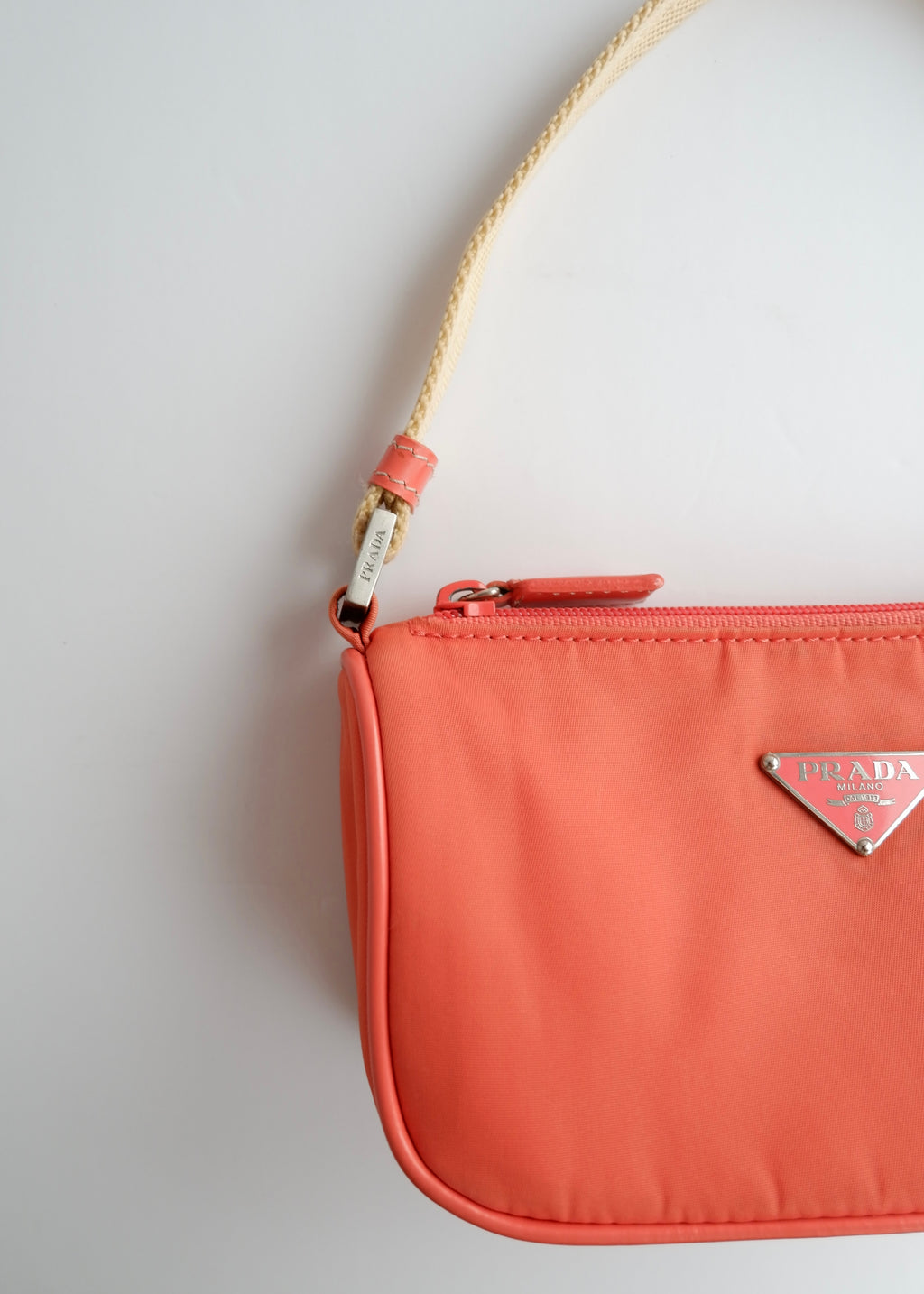 Authentic Preowned Prada Salmon Pink Nylon Shoulder Bag