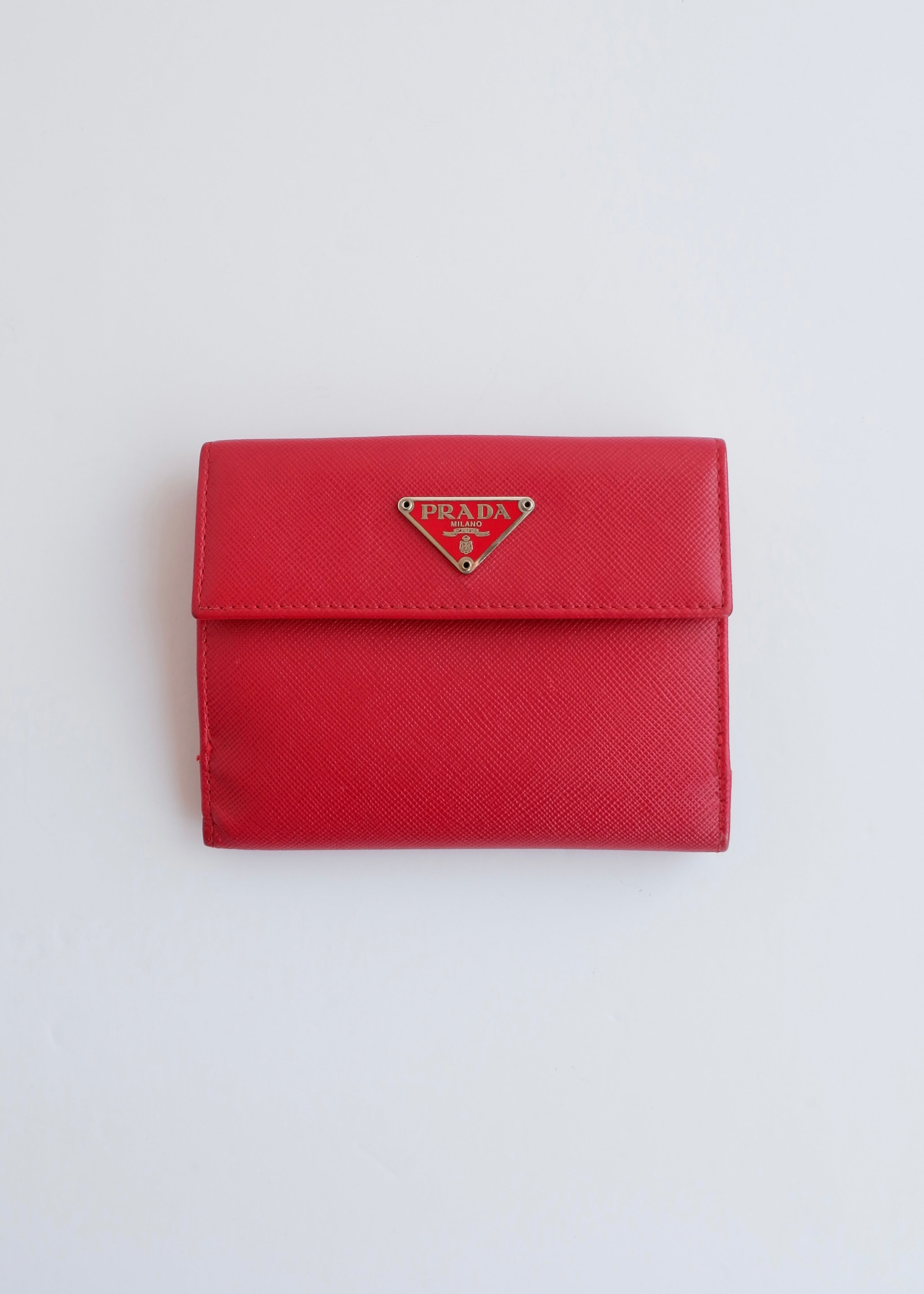 Authentic Preowned Prada Red Saffiano Leather Bi Fold Wallet