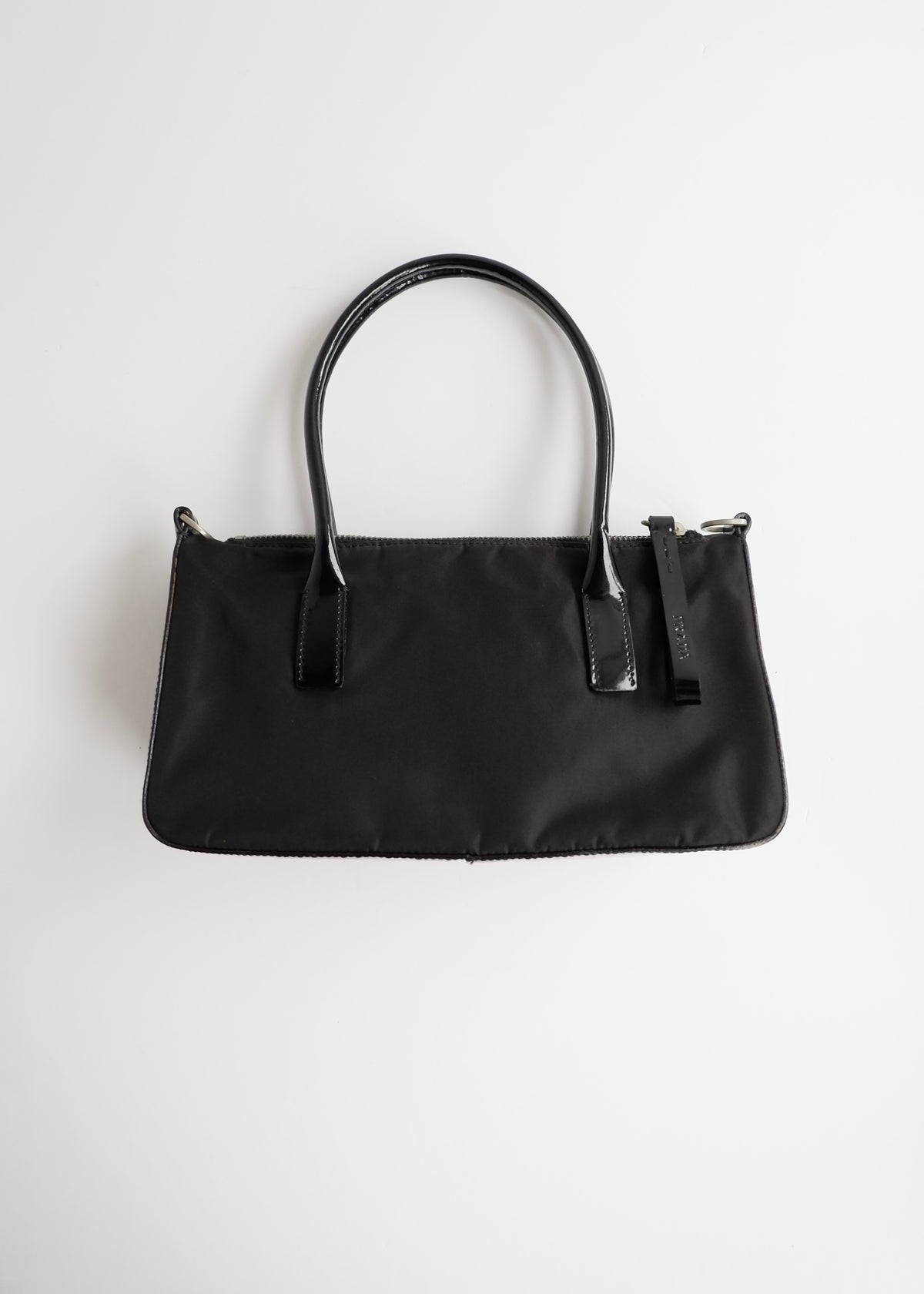 Preowned Prada Black Nylon/ Patent Two Way Bag