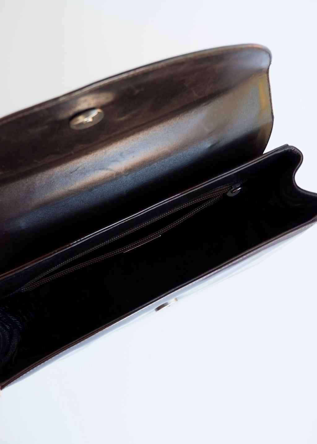 Authentic Preowned Prada Brown Patent Leather Top Handle Bag