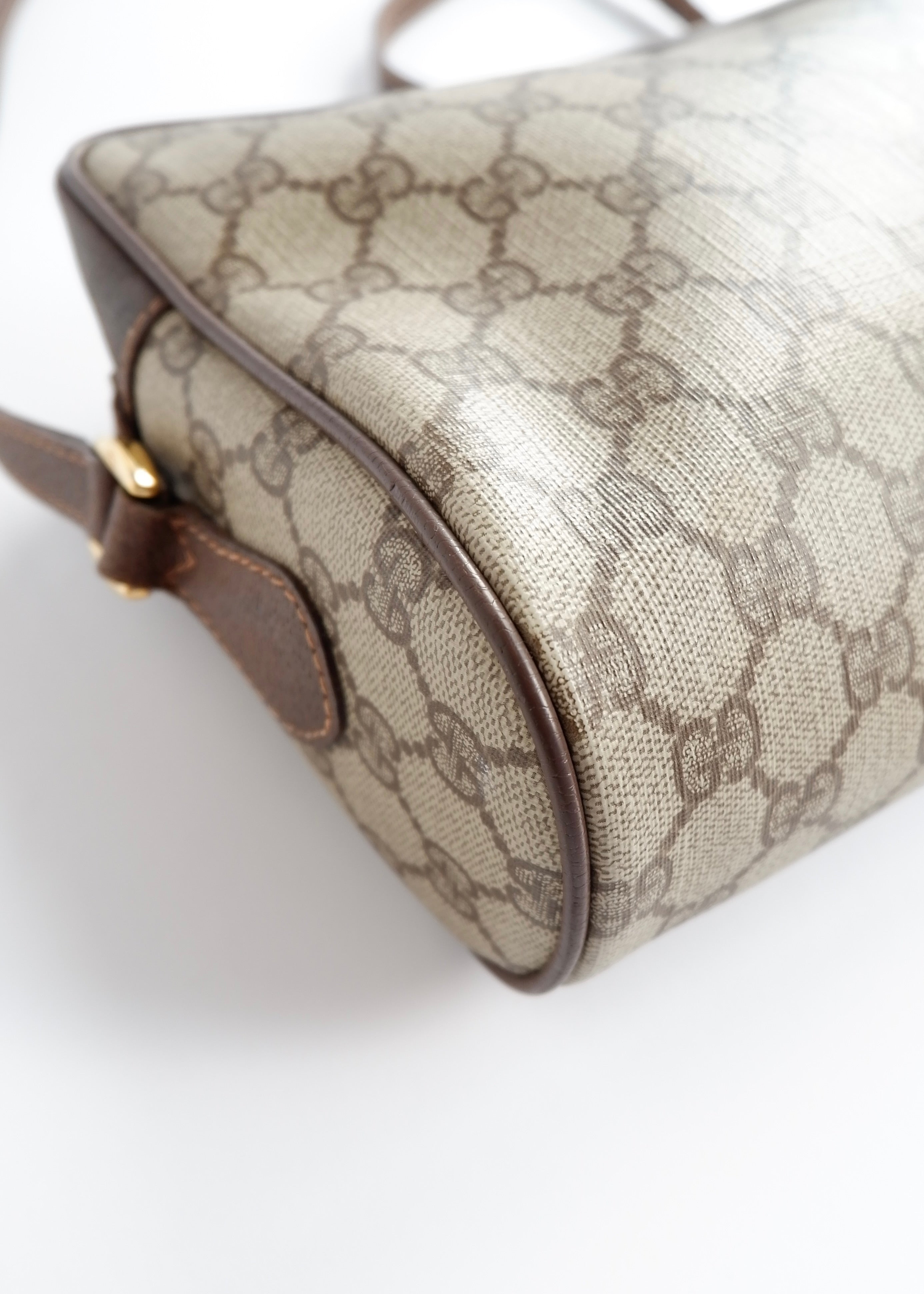 Authentic Preowned Vintage Gucci Brown GG Coated Canvas Crossbody Bag