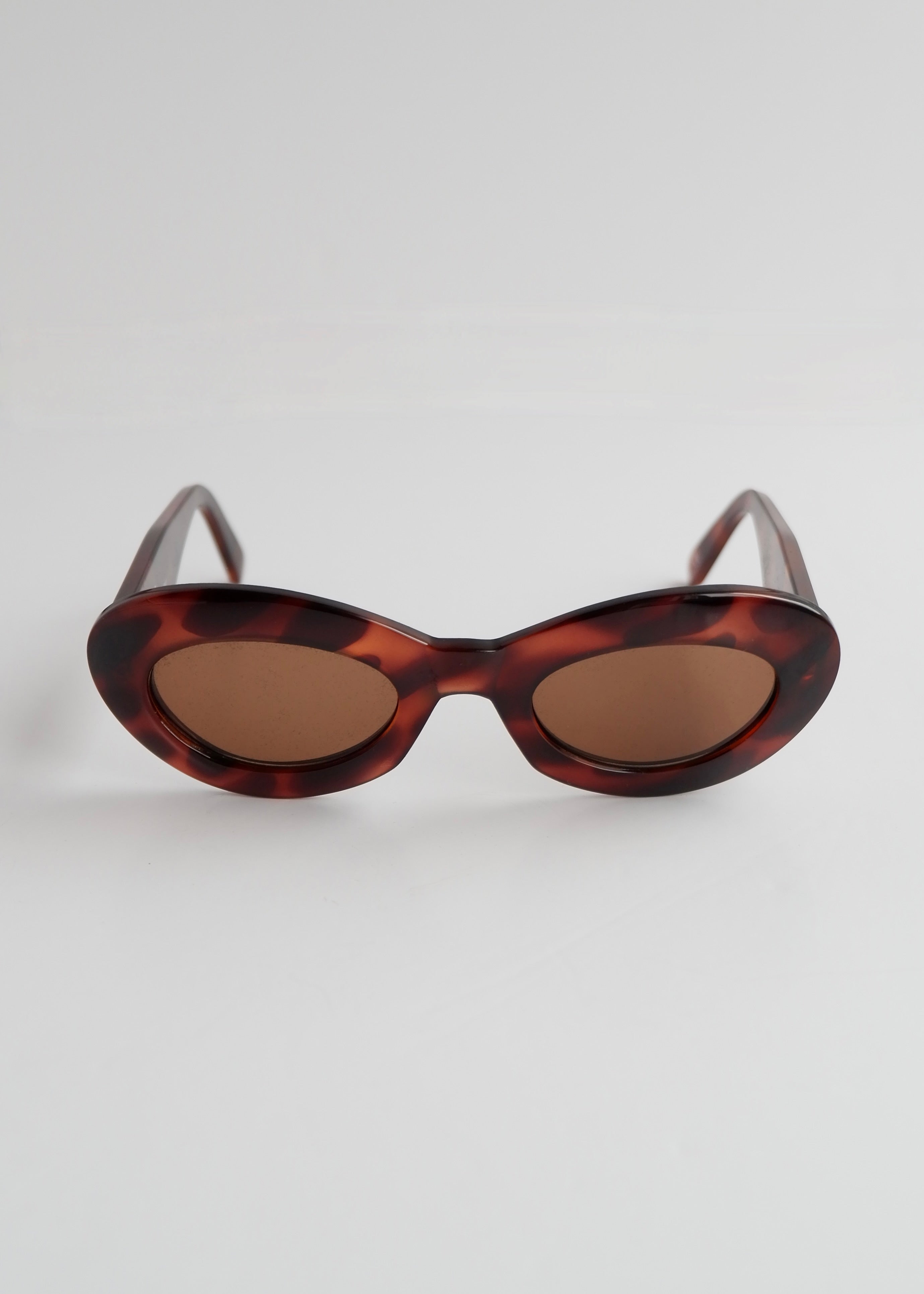 Authentic Preowned Vintage Versace Brown Tortoise Round Frame Sunglasses