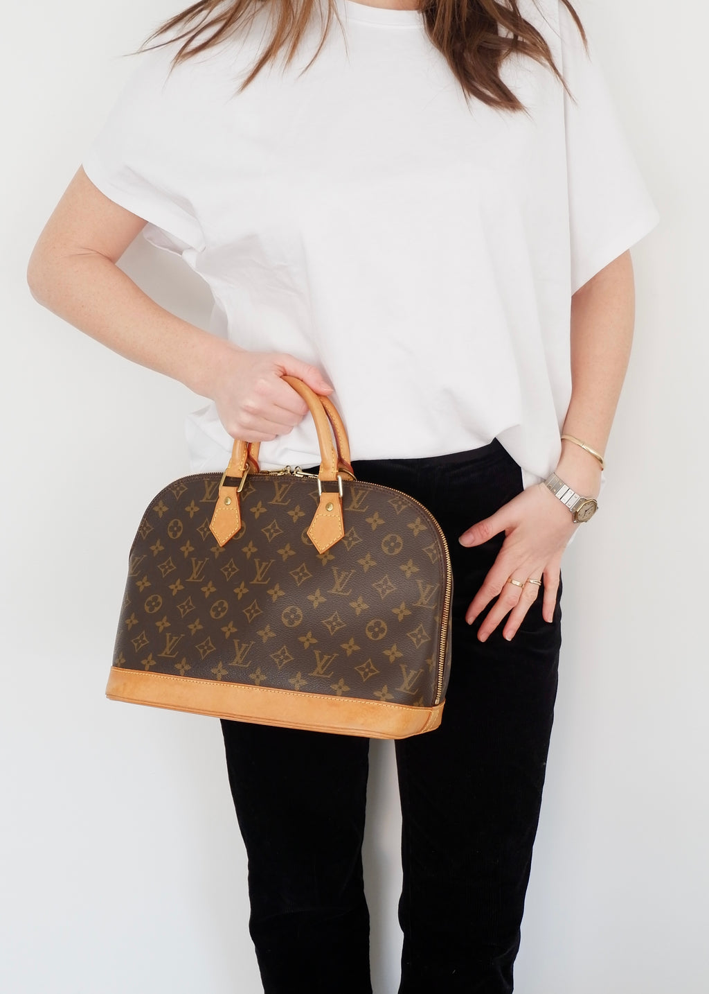 Sac à main Louis Vuitton Alma Monogram d'occasion authentique