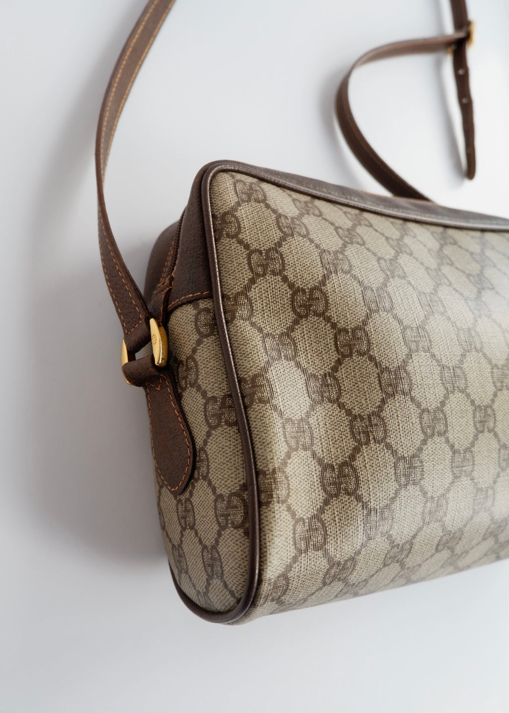 Authentic Preowned Vintage Gucci Brown GG Coated Canvas Crossbody Bag