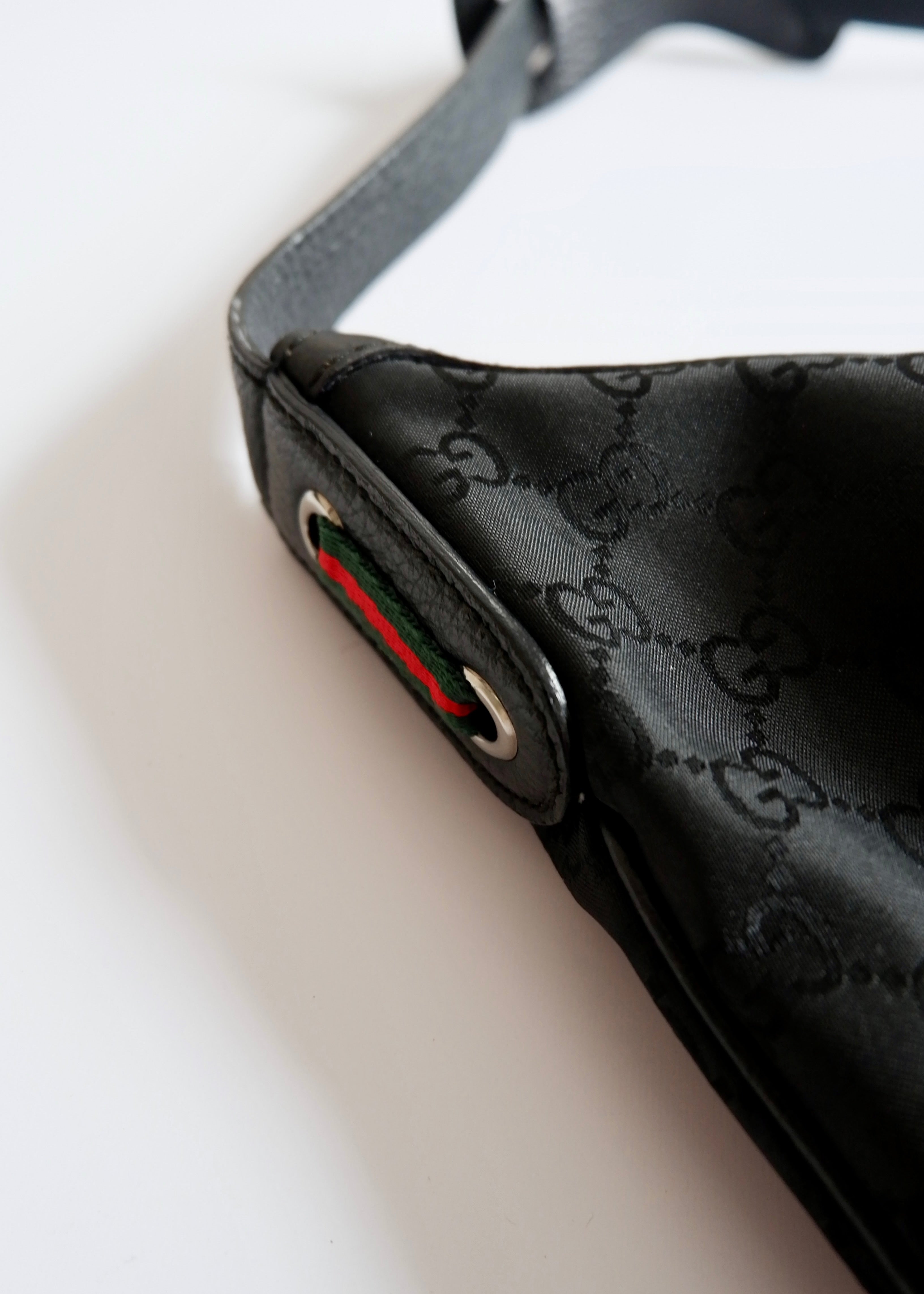 Authentic Preowned Gucci Nylon/Leather Hobo Shoulder Bag
