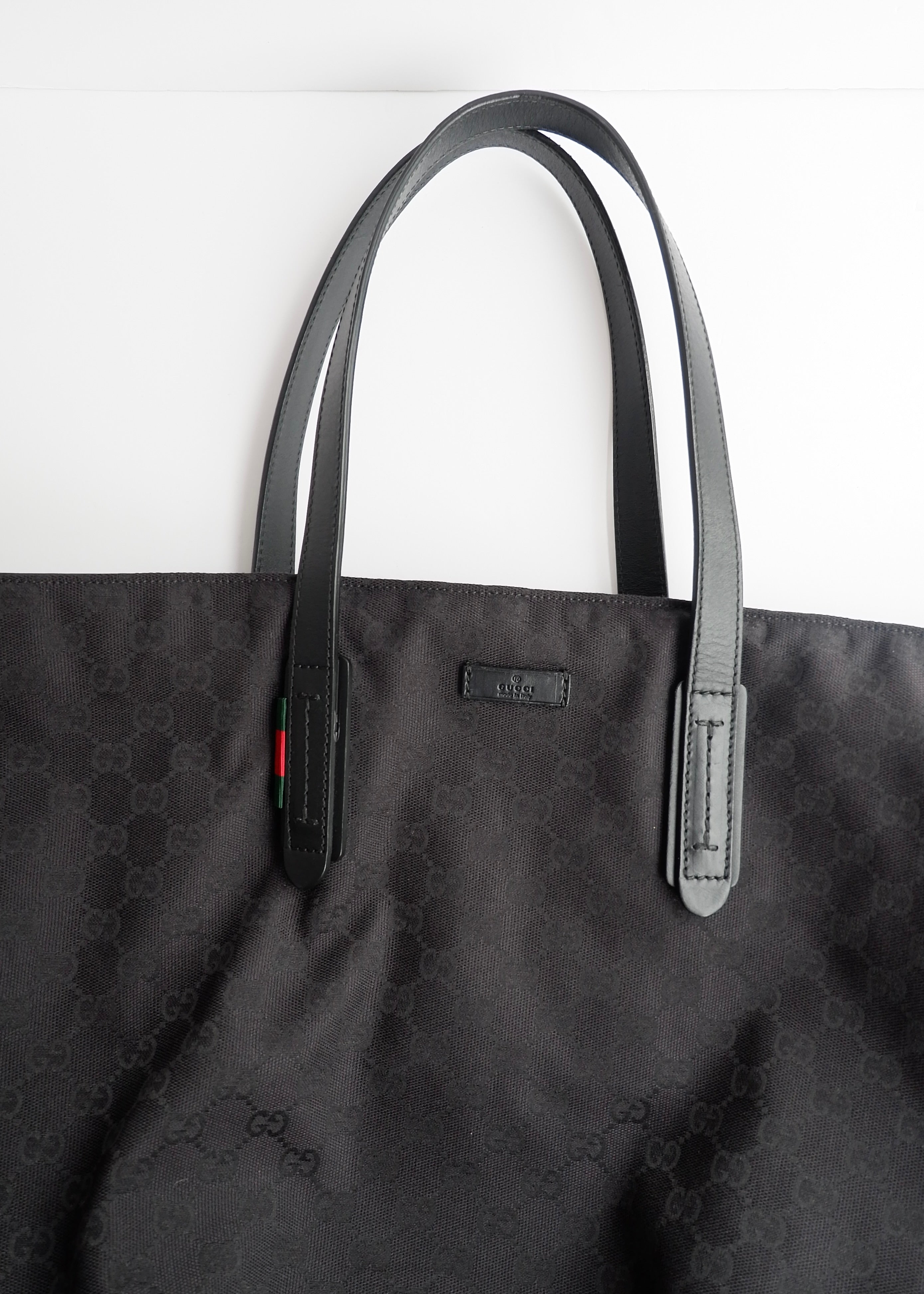 Authentic Preowned Gucci Black GG Canvas Extra Large Shoulder Tote
