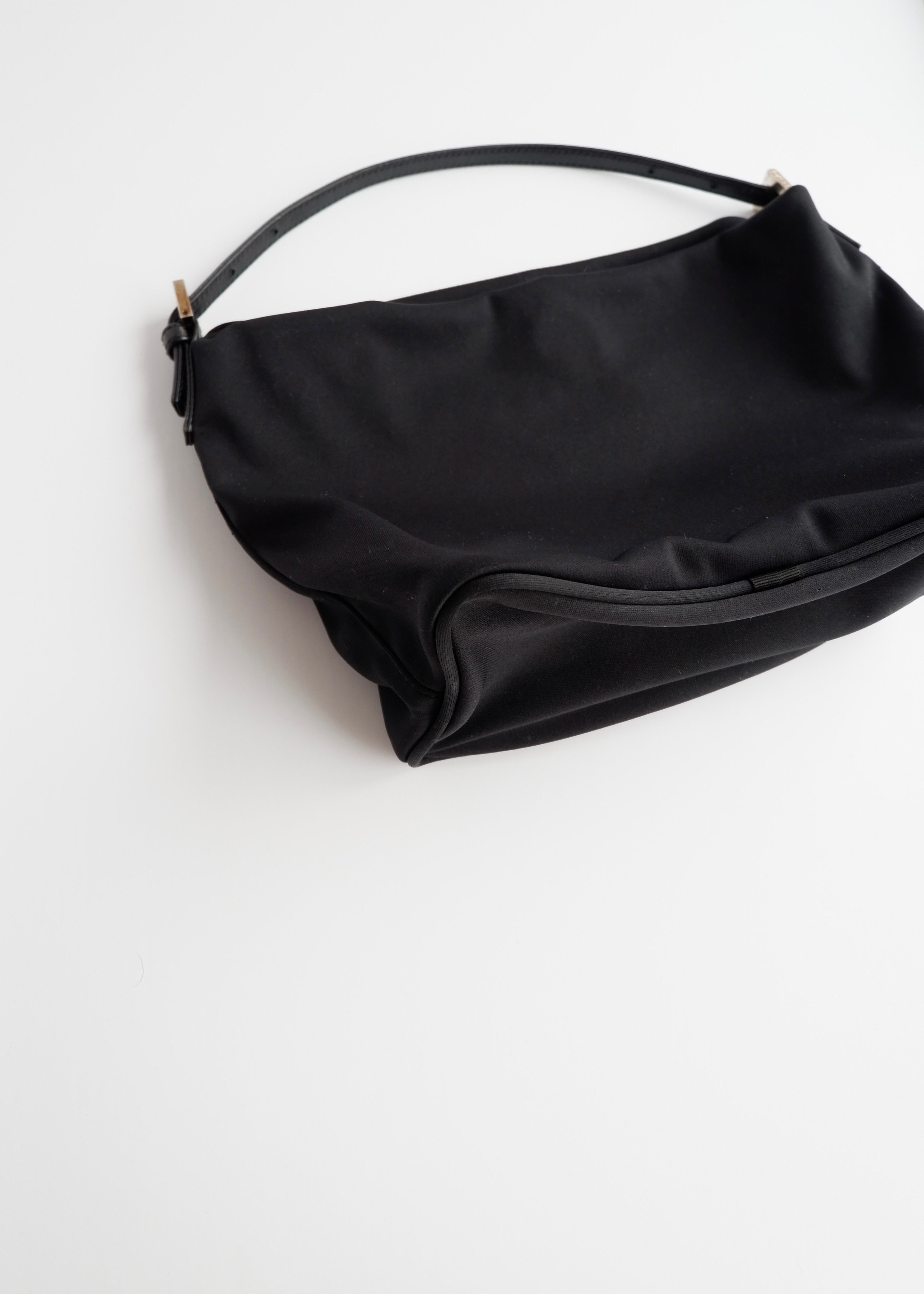 Authentic Preowned Fendi Black Neoprene Hobo Shoulder Bag