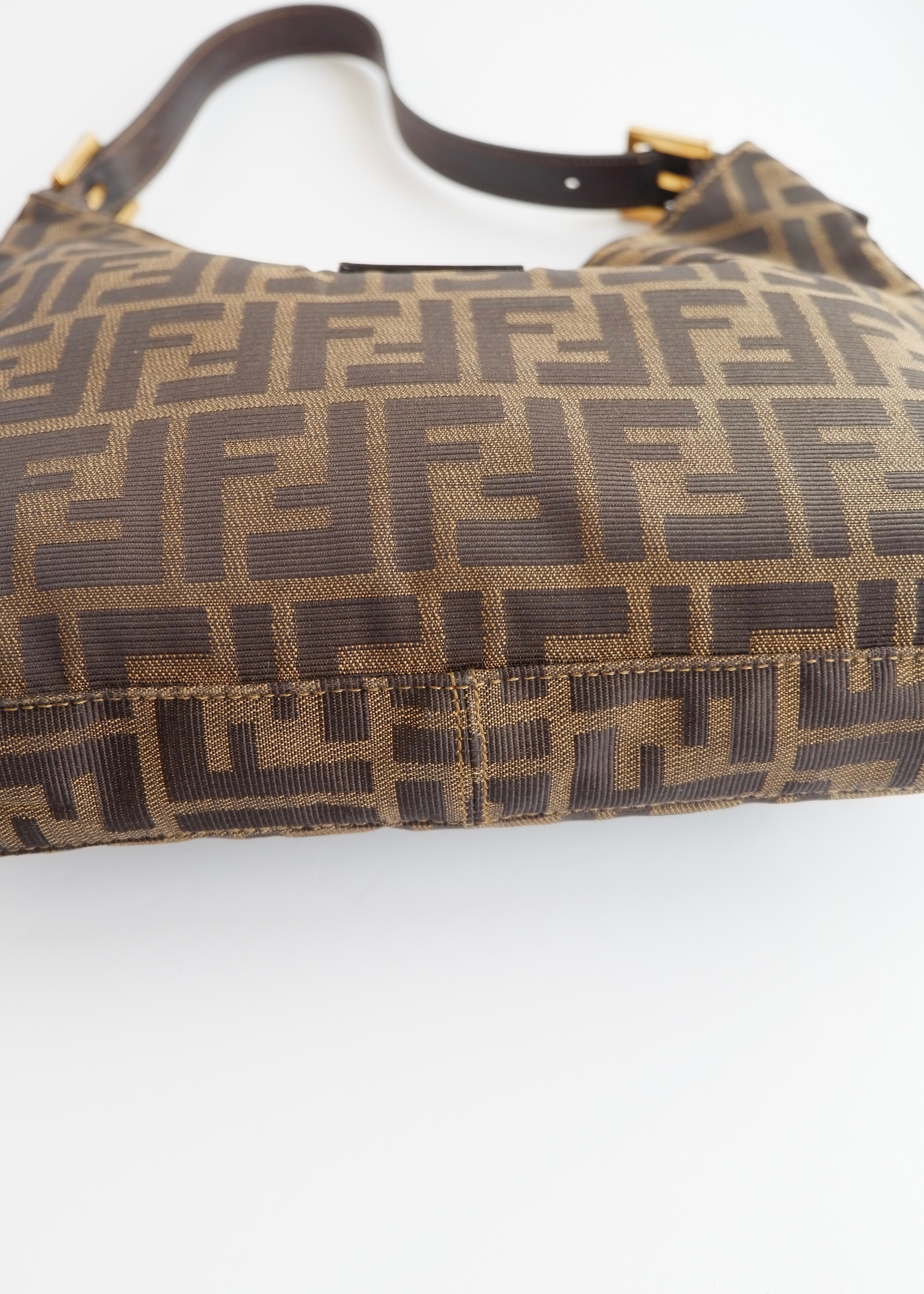 Authentic Preowned Fendi Brown Canvas Zucca Hobo Shoulder Bag