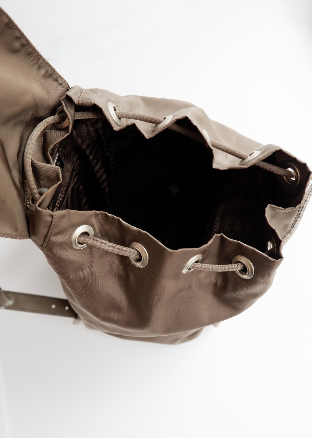 Preowned Prada Khaki Nylon Small Backpack