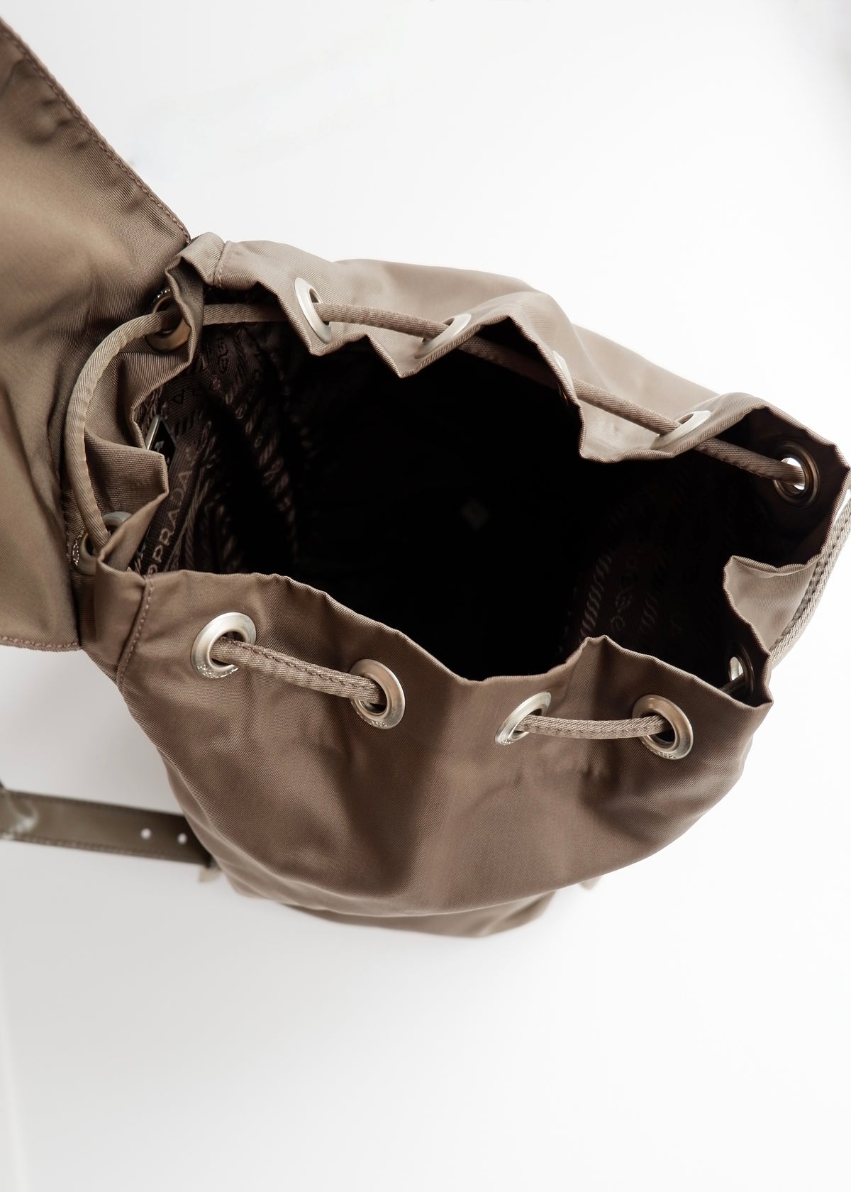 Preowned Prada Khaki Nylon Small Backpack