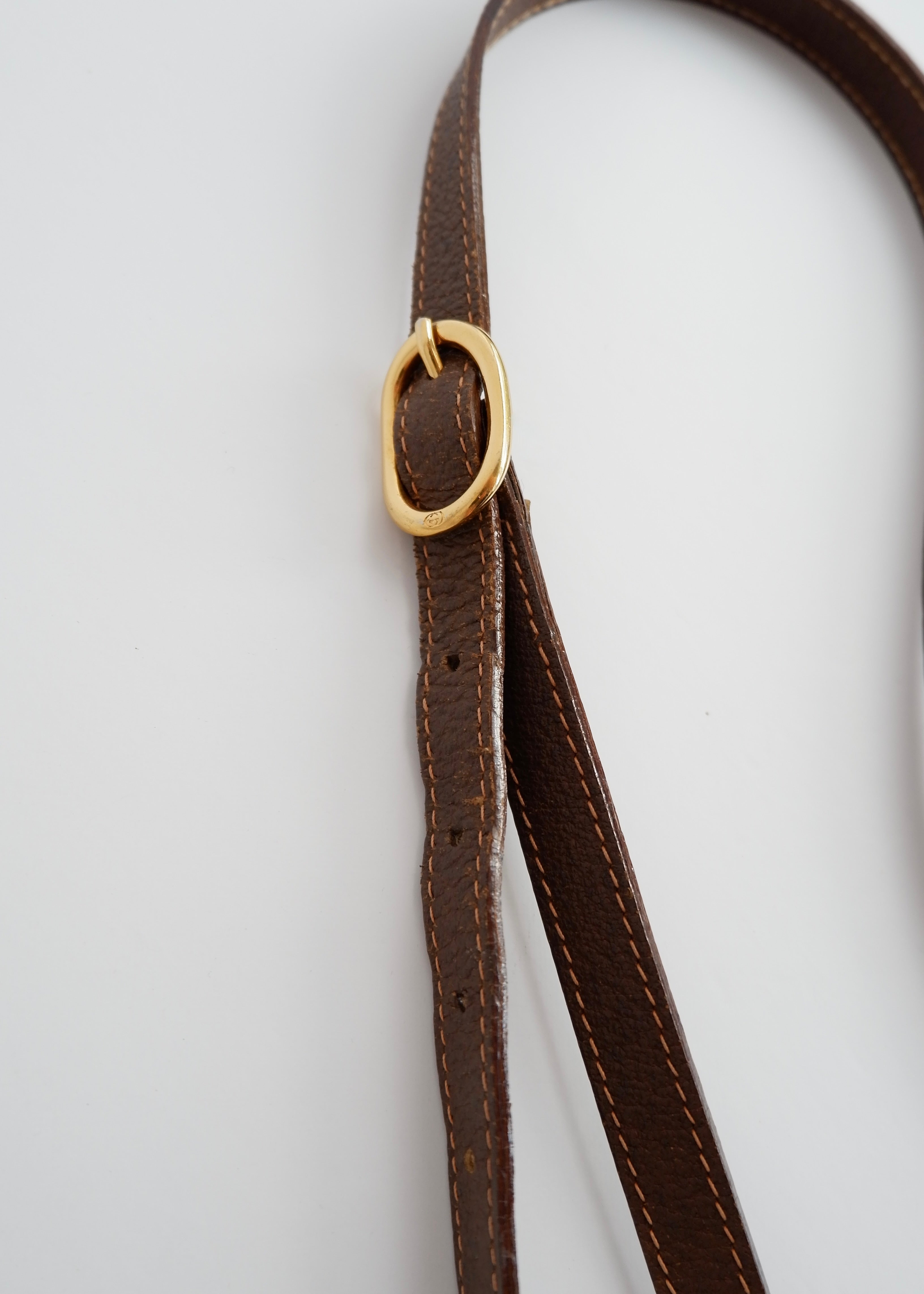 Authentic Preowned Vintage Gucci Brown GG Coated Canvas Crossbody Bag