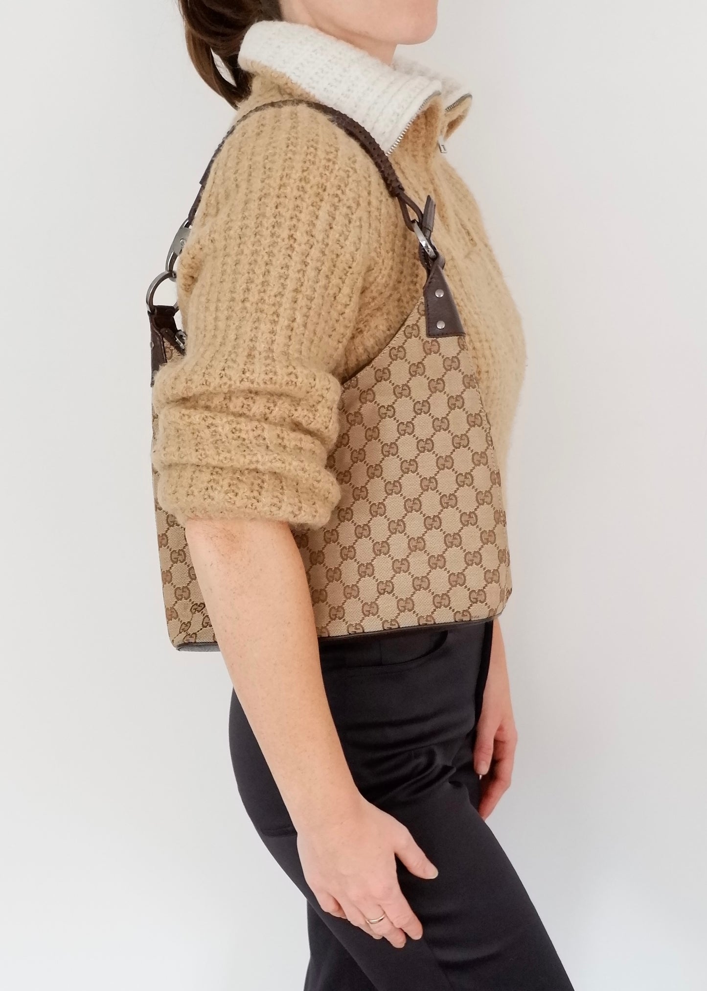 Authentic Preowned Gucci Brown GG Canvas Hobo Shoulder Bag