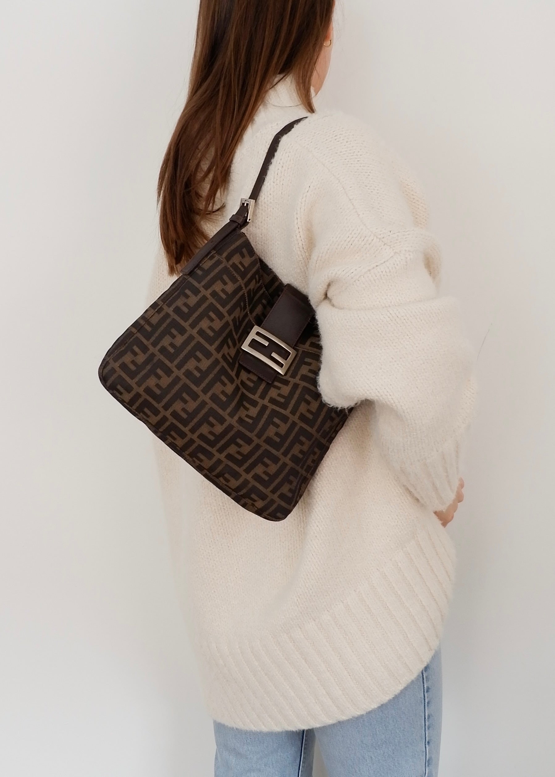 Authentic Preowned Fendi Brown Zucca Shoulder Bag