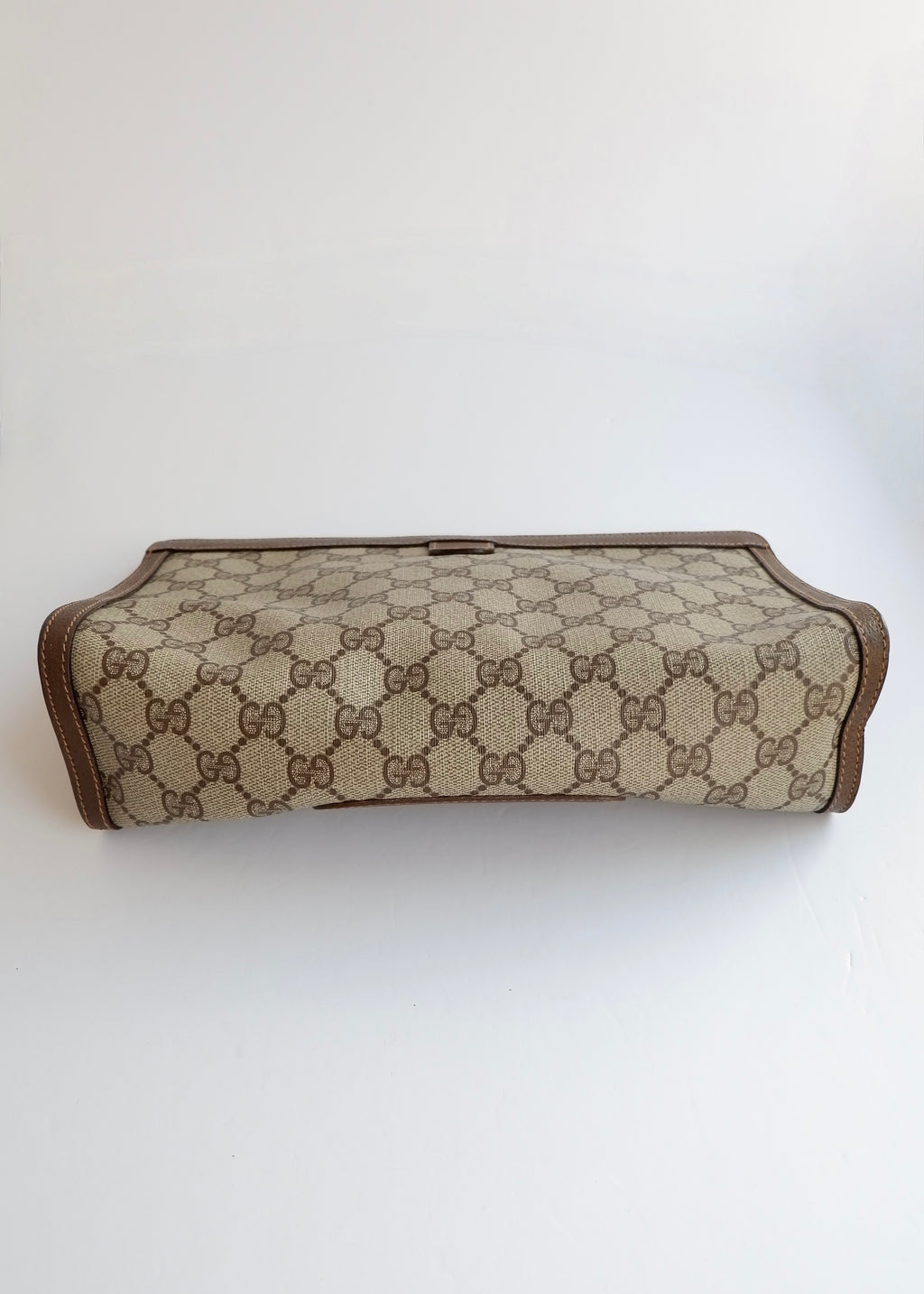Preowned Vintage Gucci Brown GG Coated Canvas Clutch