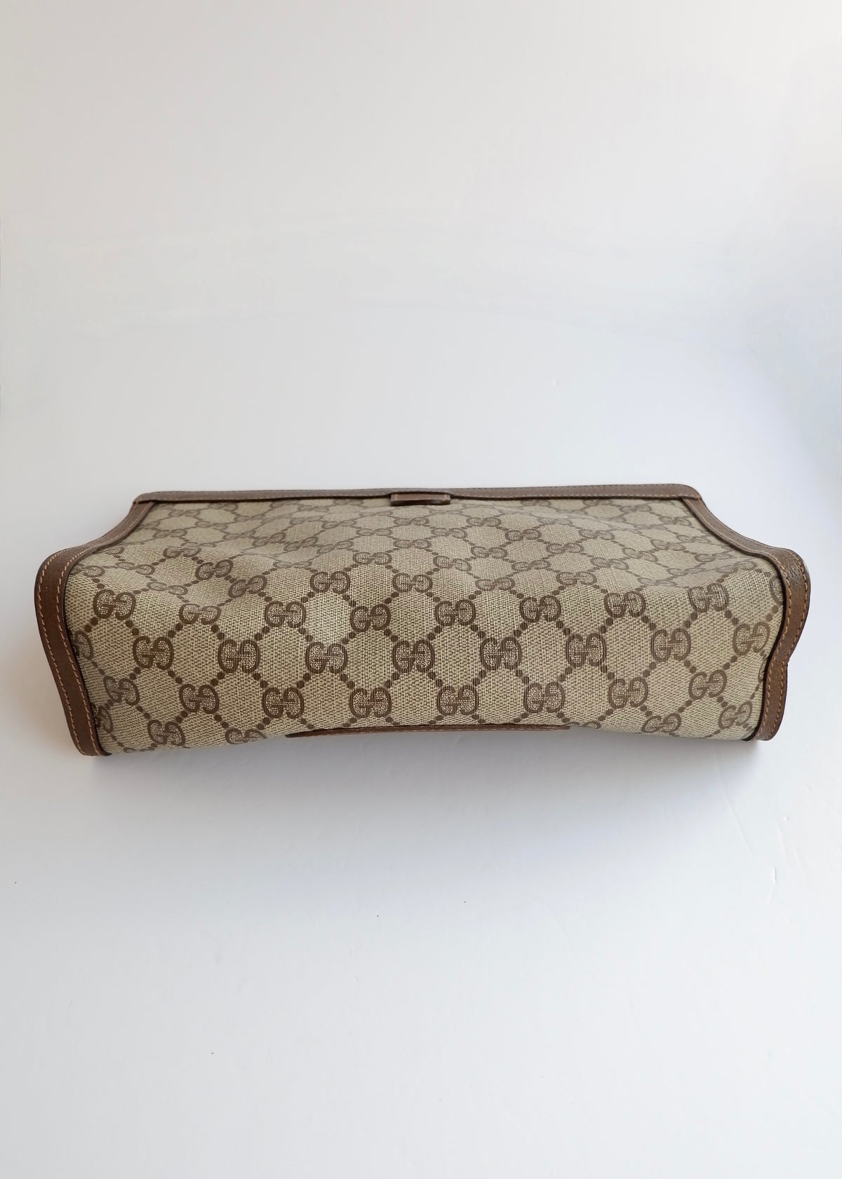 Preowned Vintage Gucci Brown GG Coated Canvas Clutch