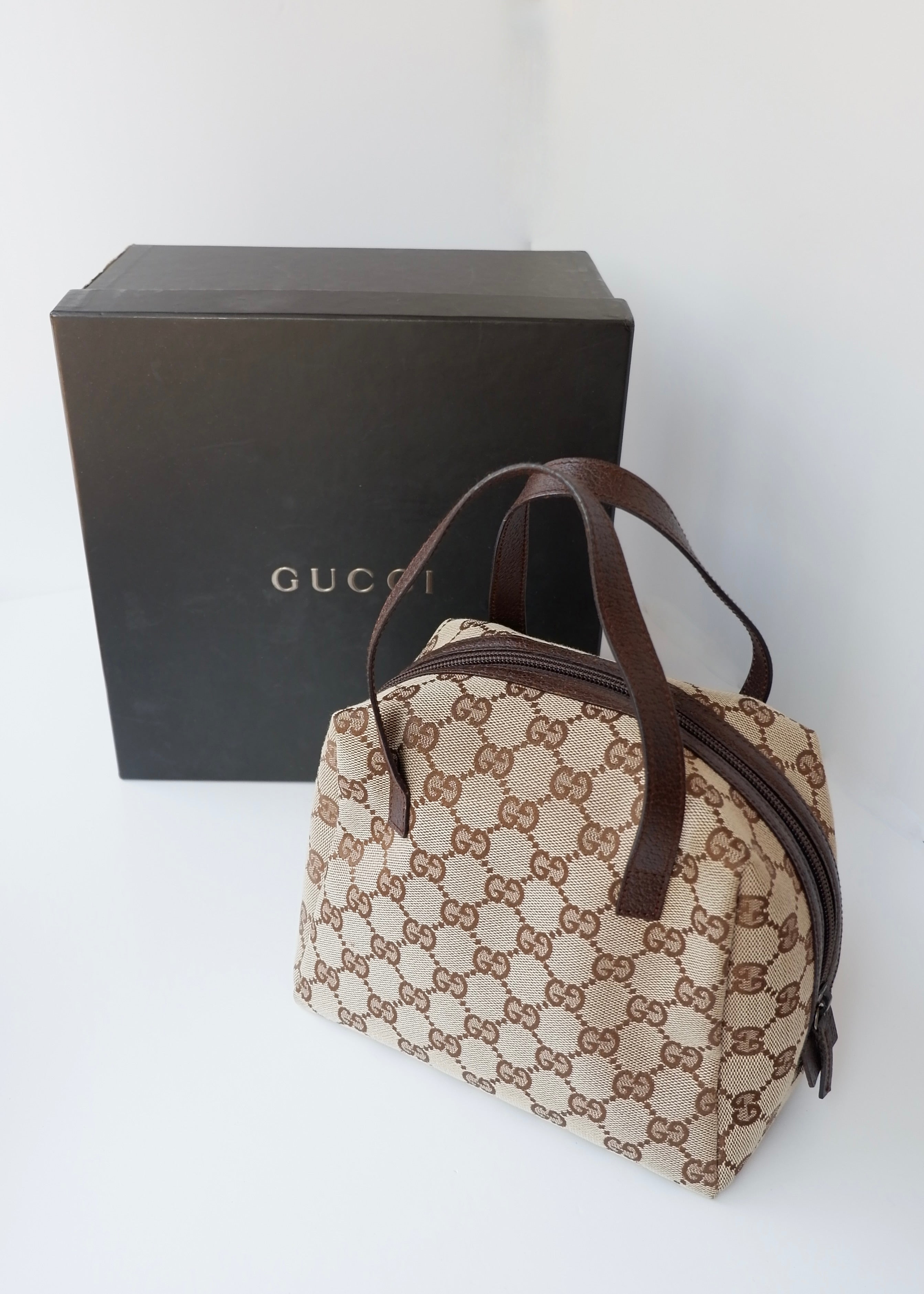 Preowned Gucci Brown GG Canvas Tofu Handbag