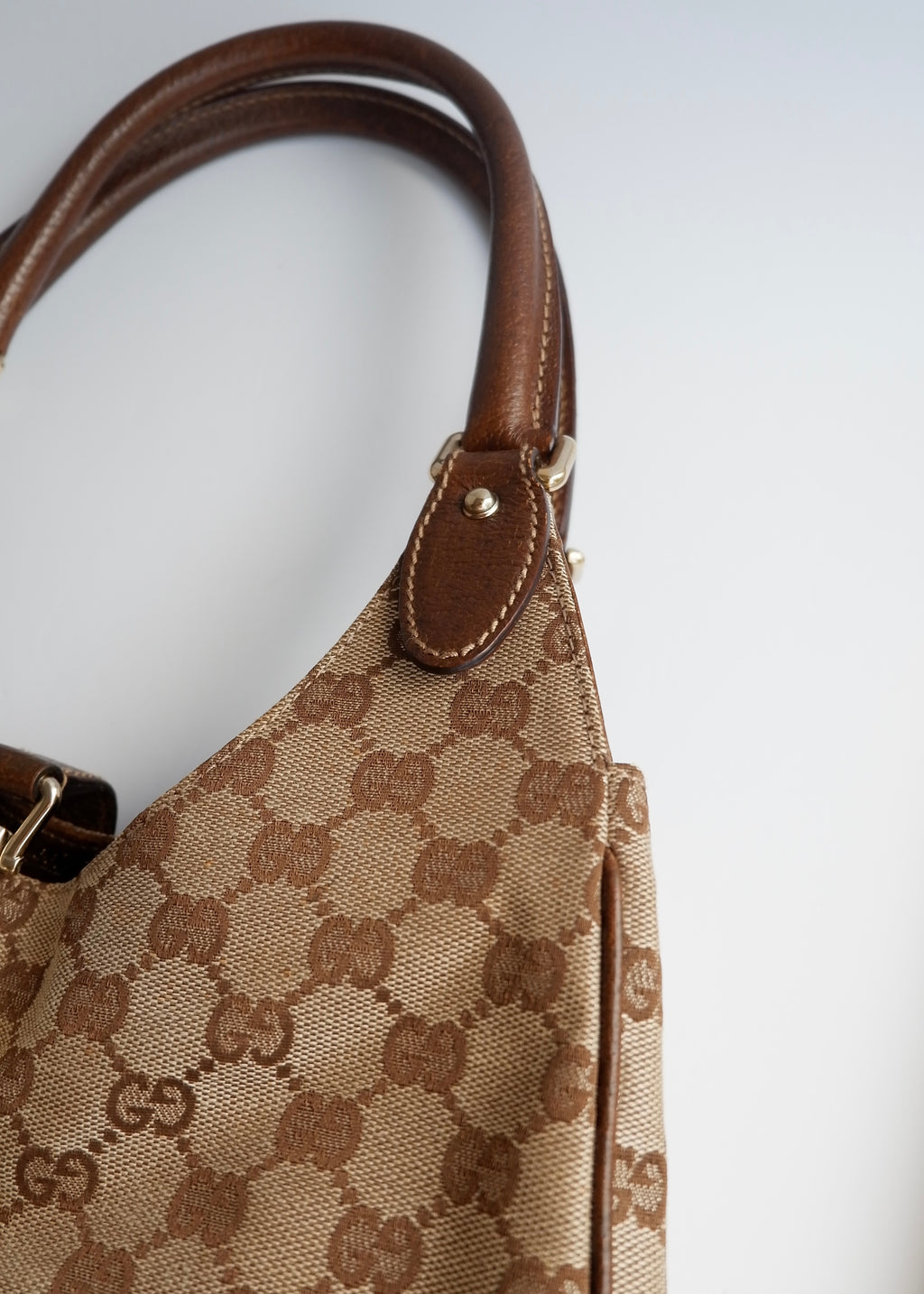Preowned Gucci Brown GG Canvas Bardot Shoulder Bag