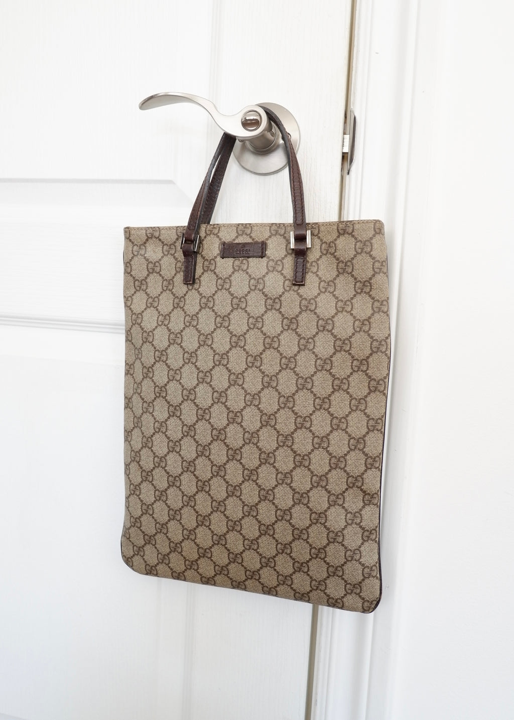 Authentic Preowned Gucci Brown GG Canvas Top Handle Handbag