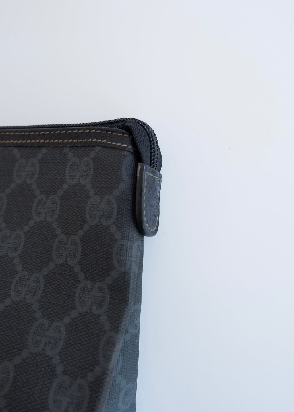 Authentic Preowned Vintage Gucci Black GG Coated Canvas Pouch