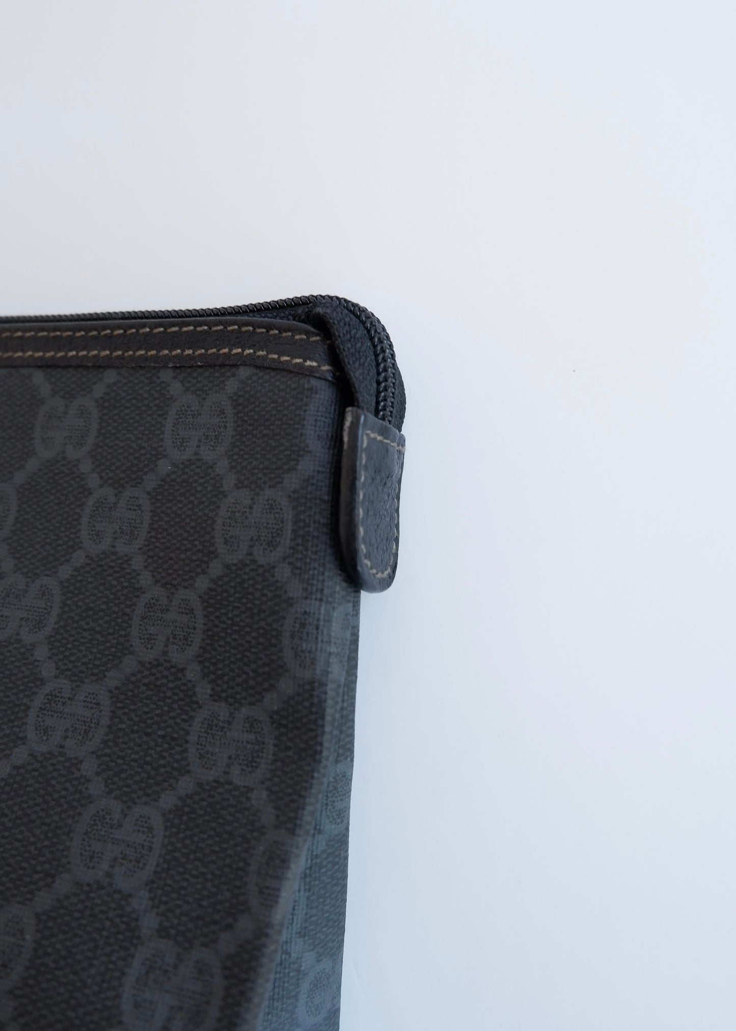 Authentic Preowned Vintage Gucci Black GG Coated Canvas Pouch