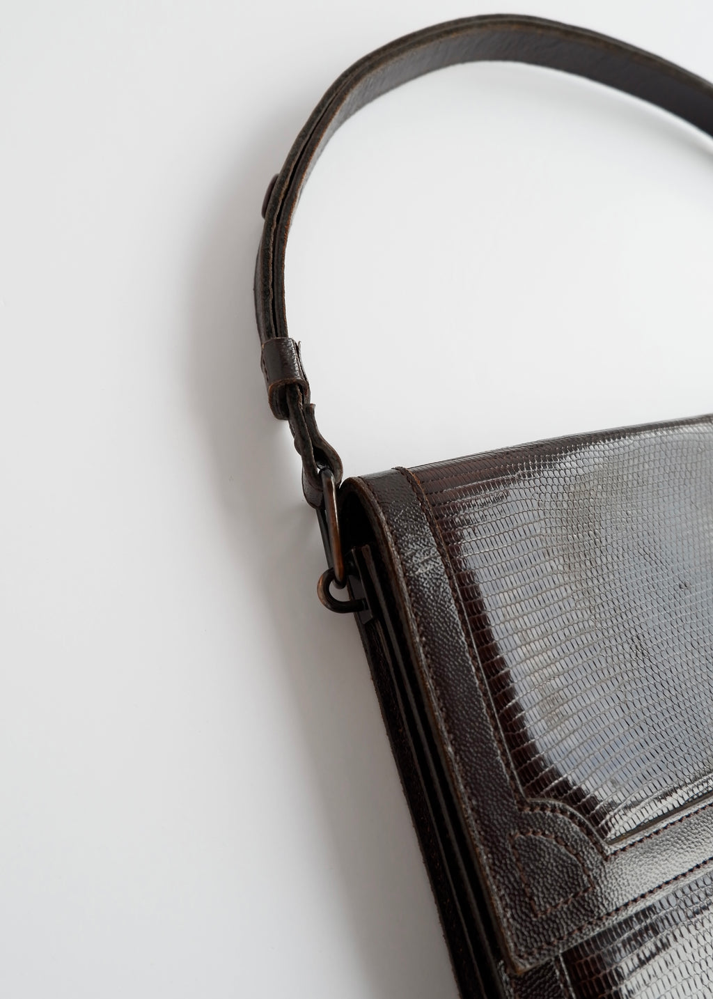 Sac bandoulière YSL vintage authentique en cuir marron d'occasion
