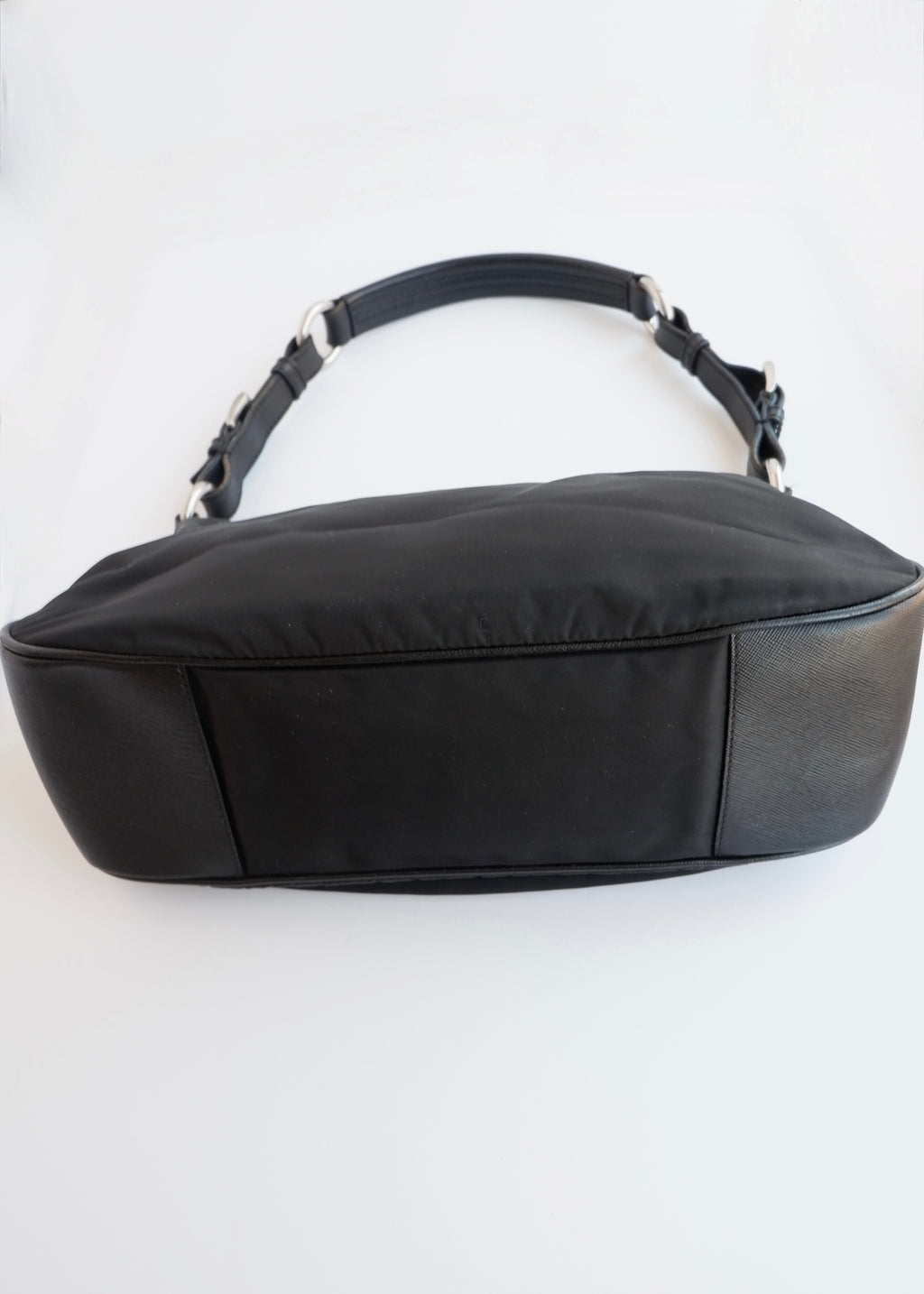 Authentic Preowned Prada Black Nylon Hobo/ Leather Strap Shoulder