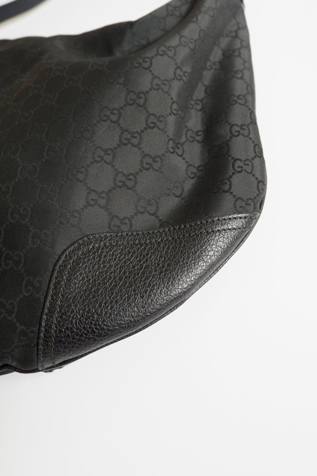 Authentic Preowned Gucci Nylon/Leather Hobo Shoulder Bag
