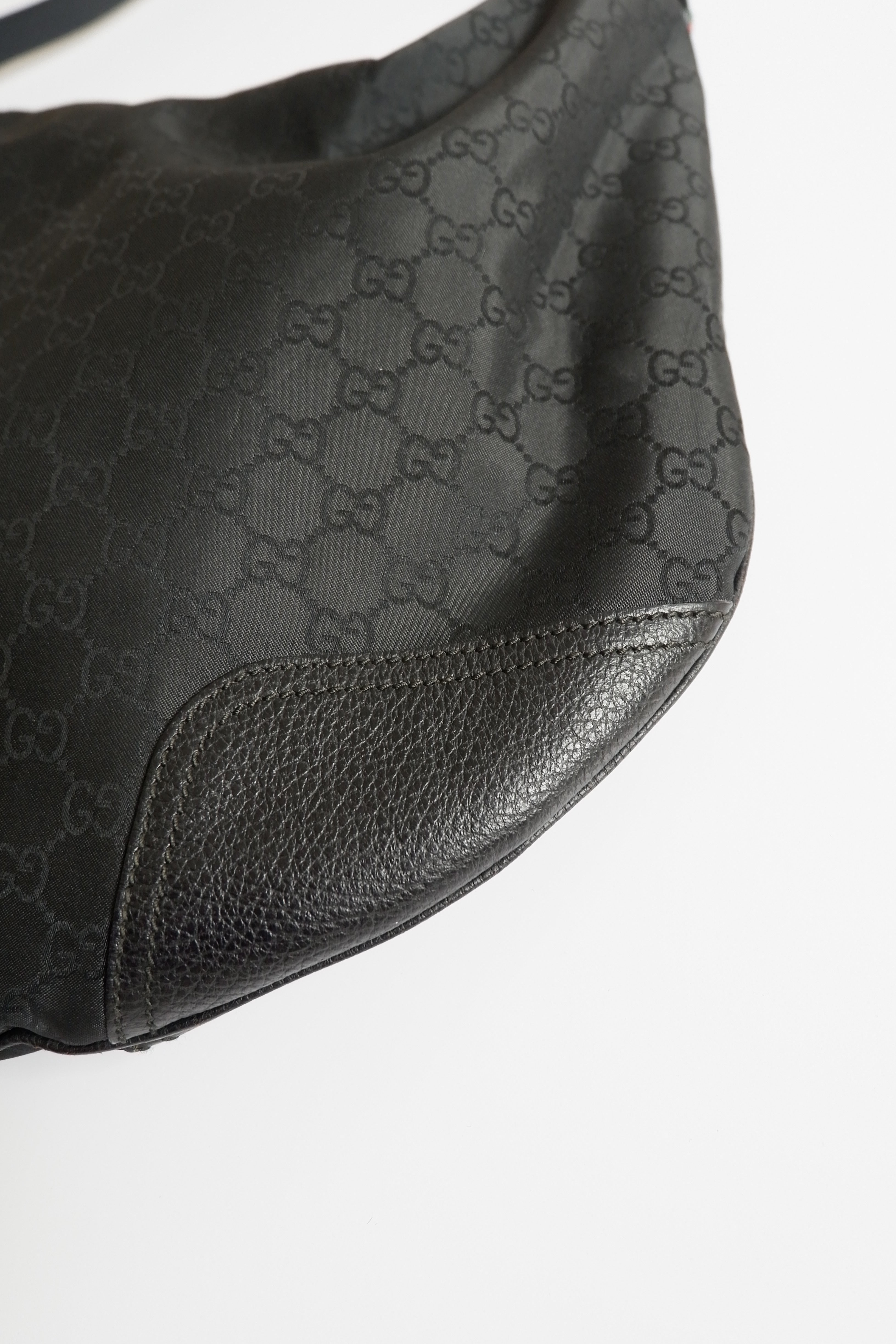 Authentic Preowned Gucci Nylon/Leather Hobo Shoulder Bag