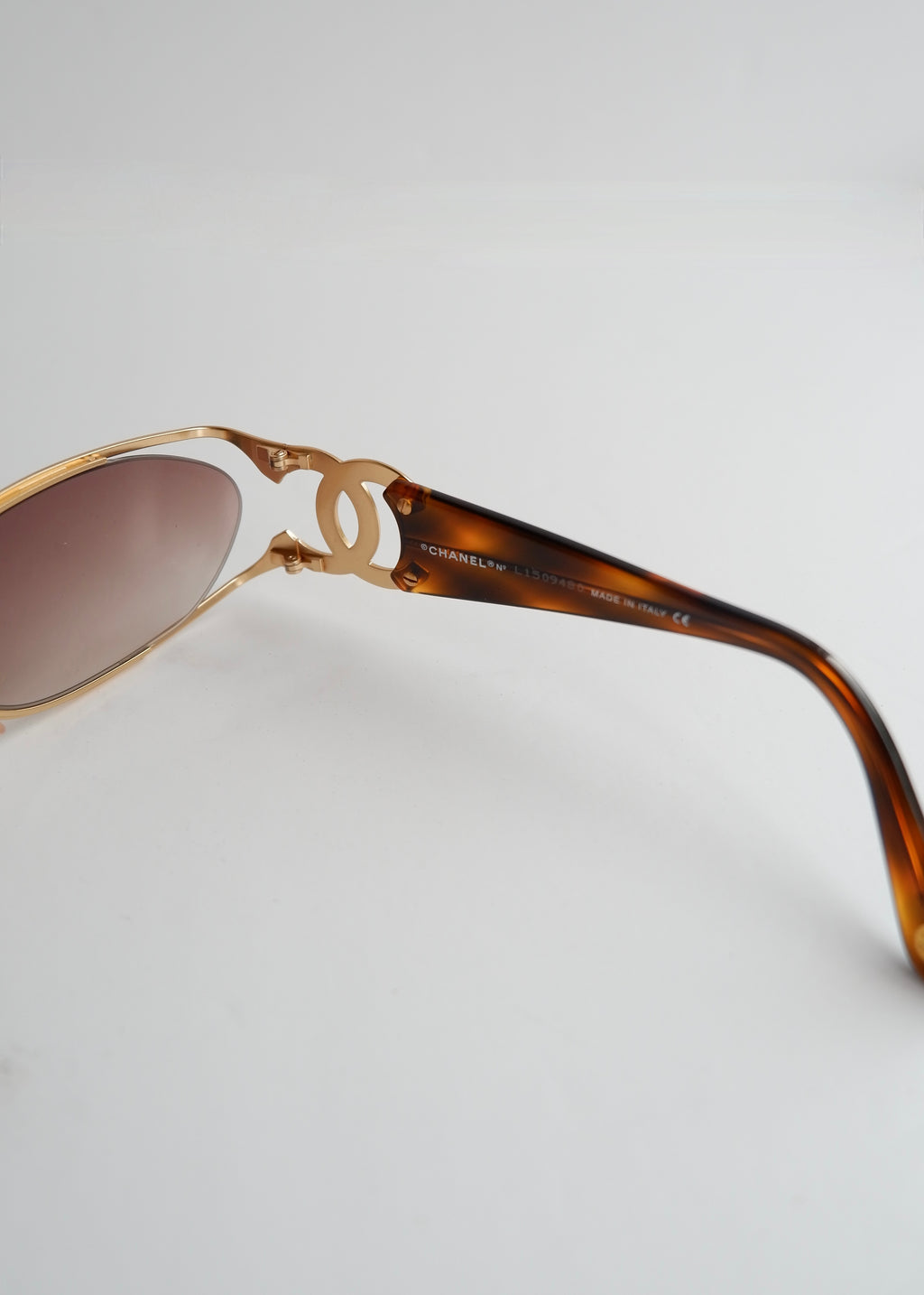 Authentic Preowned Vintage Chanel Brown Tortoise Aviator Style Sunglasses