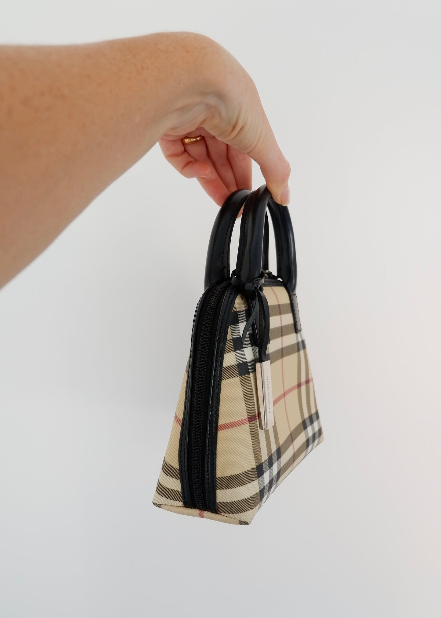 Authentic Preowned Burberry Beige Nova Check Mini Top Handle Bag