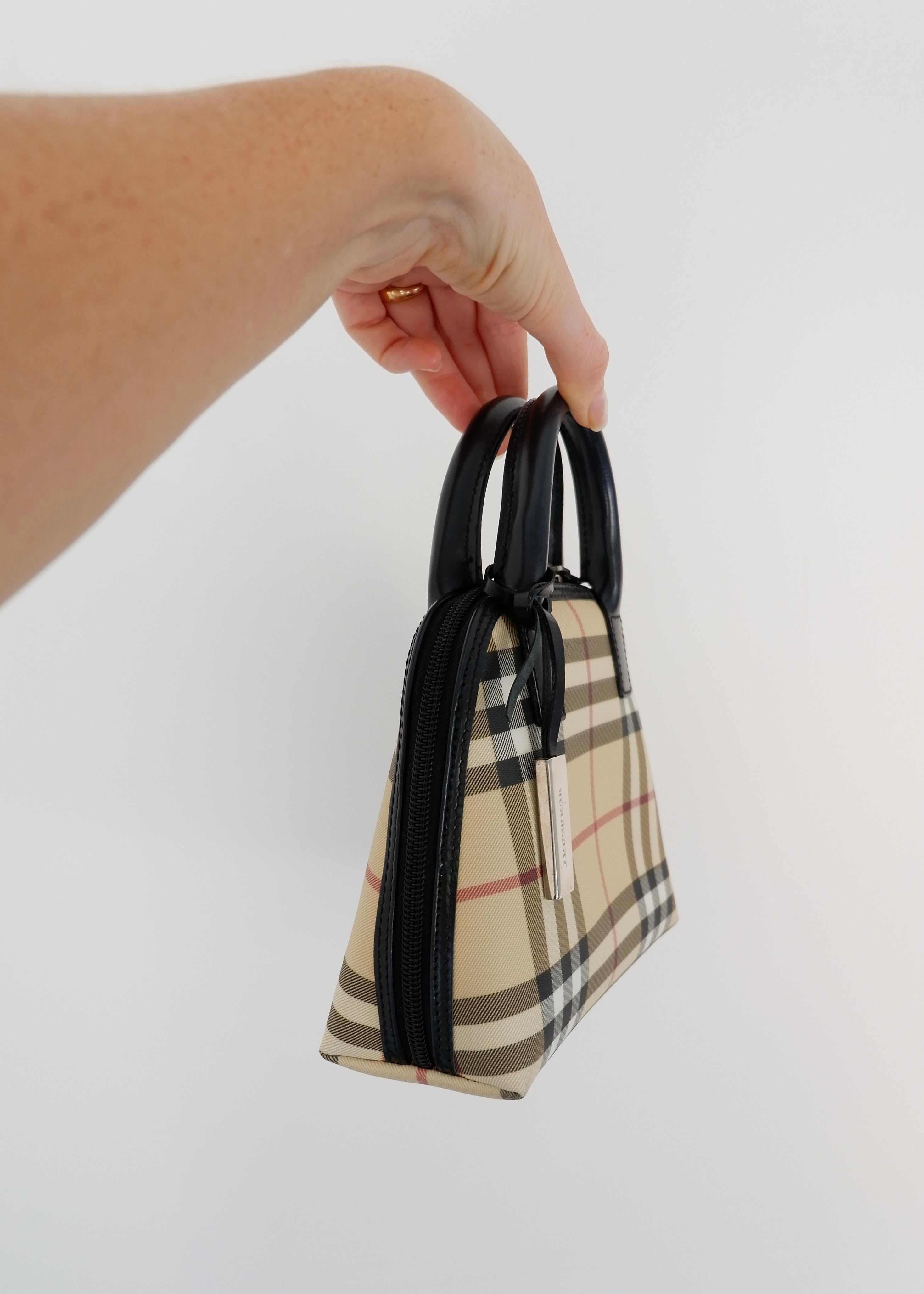 Authentic Preowned Burberry Beige Nova Check Mini Top Handle Bag