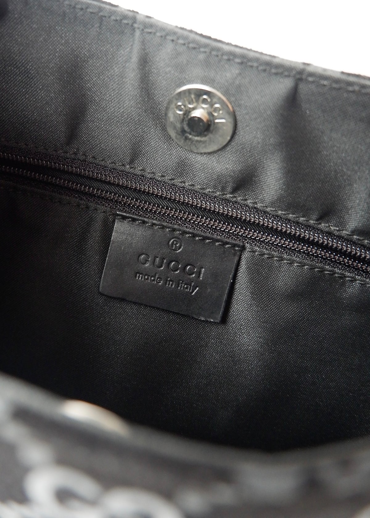 Preowned Gucci Black Suede GG Shoulder Bag