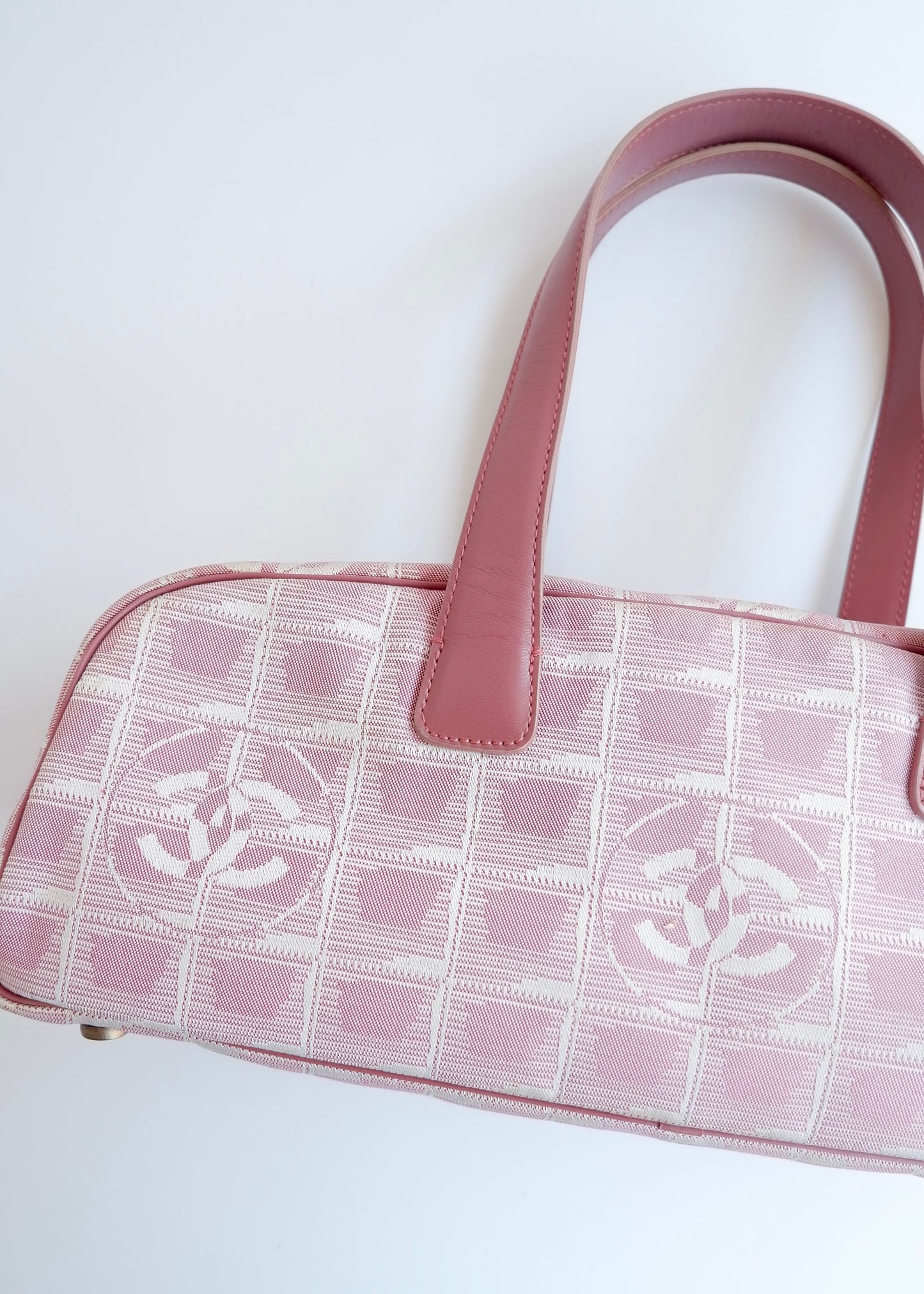 Authentic Preowned Chanel Pink Nylon New Travel Line Shoulder Bag