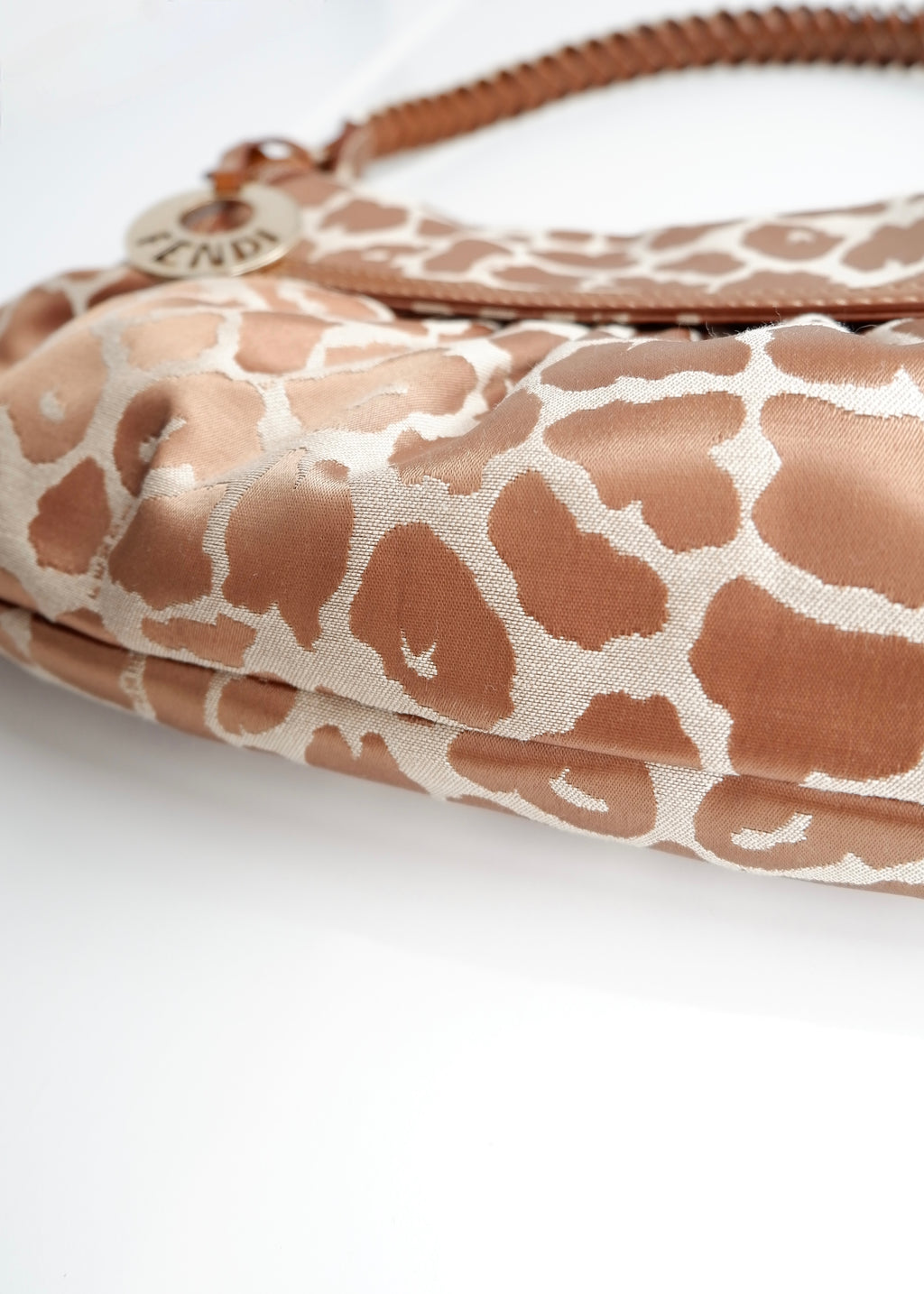 Authentic Preowned Fendi Brown Leopard Fabric Chef Shoulder Bag
