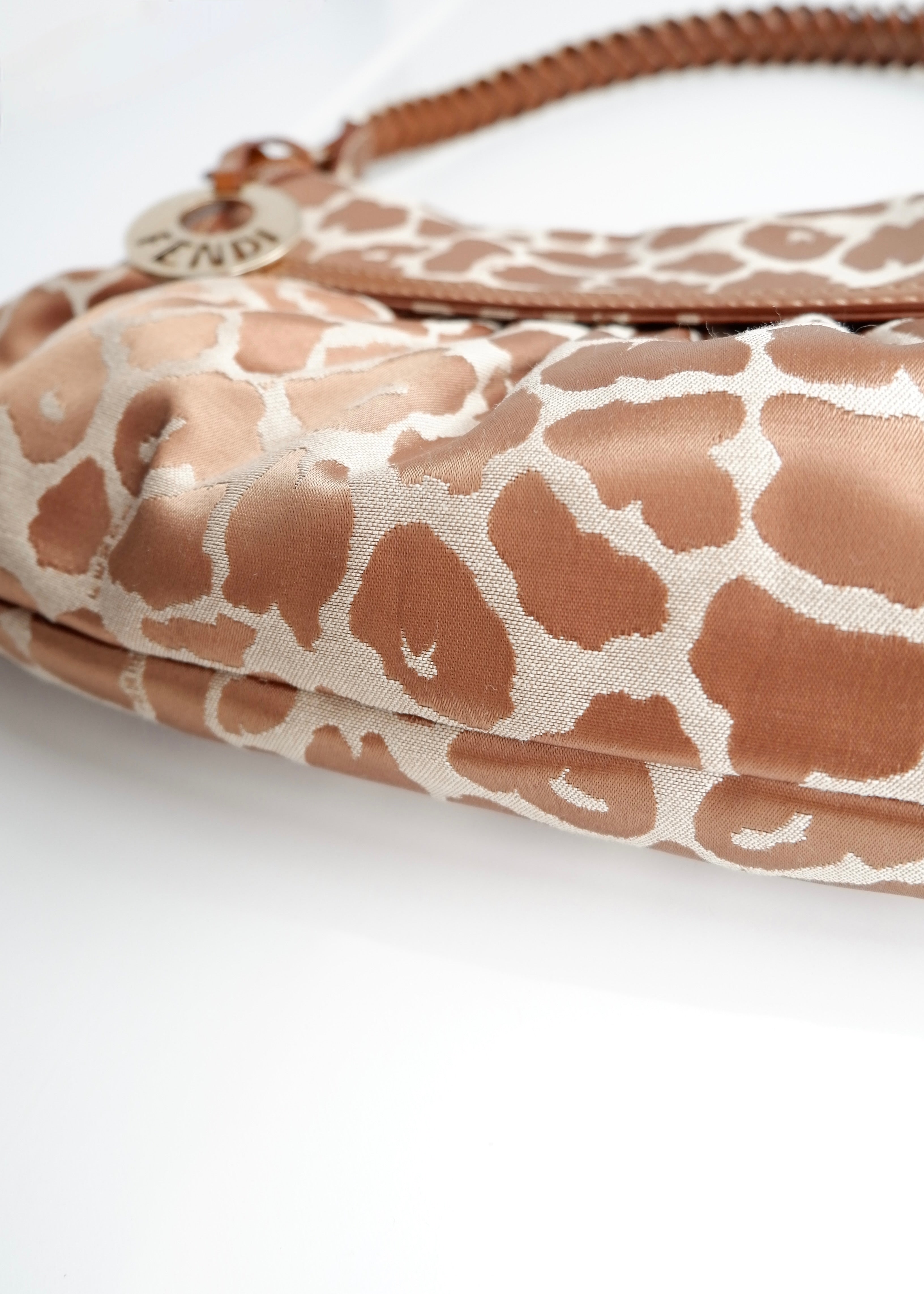 Authentic Preowned Fendi Brown Leopard Fabric Chef Shoulder Bag