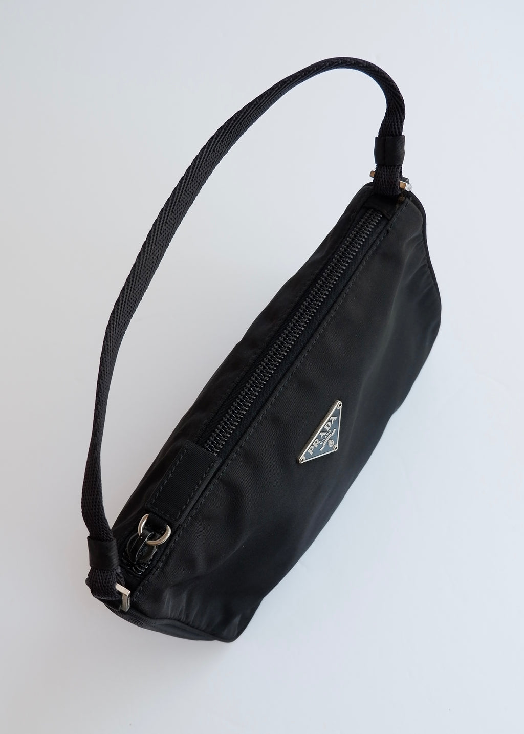 Preowned Prada Black Nylon Pochette Shoulder Bag