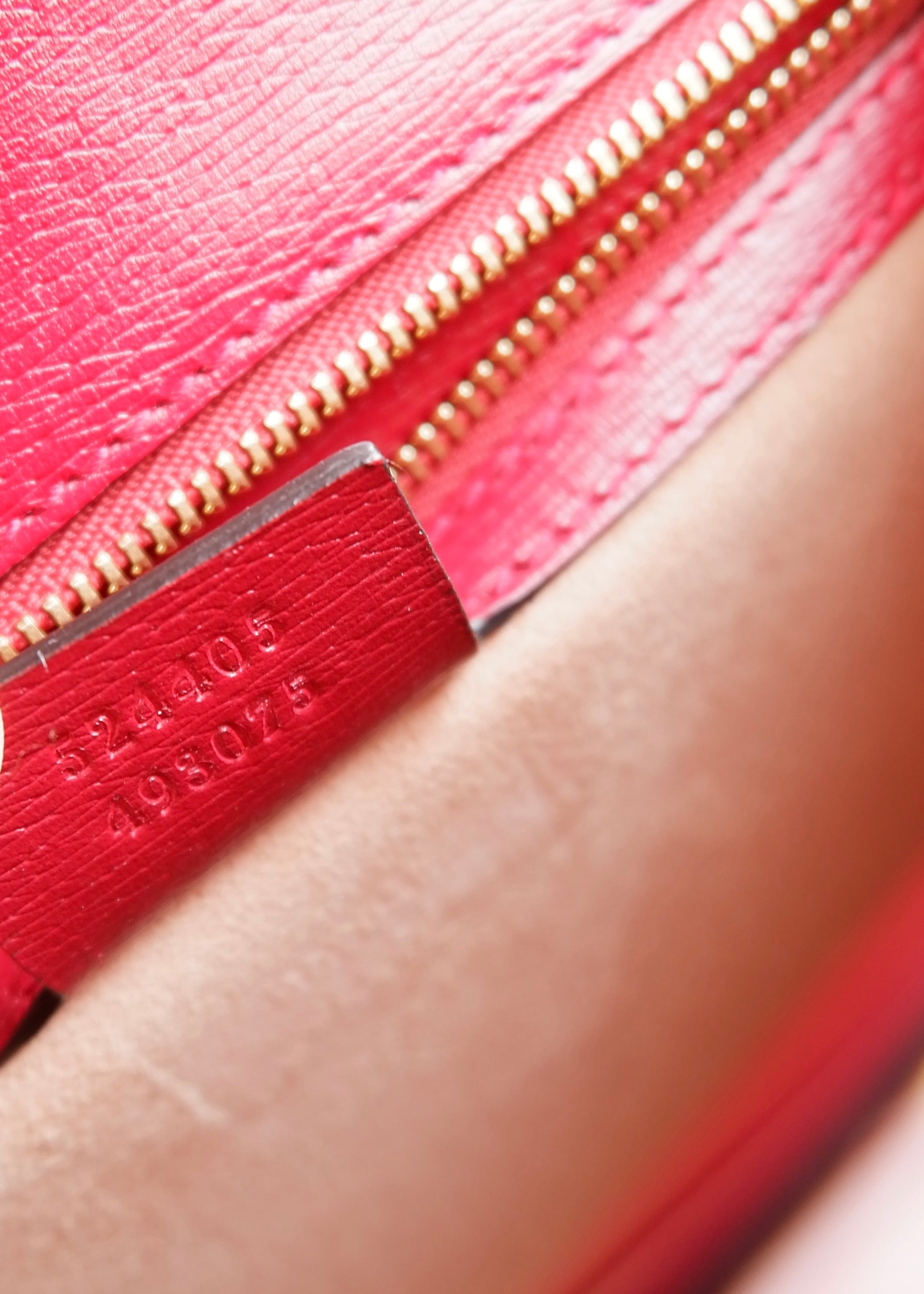 Authentic Preowned Gucci Red/Gold Leather Sylvie Bag