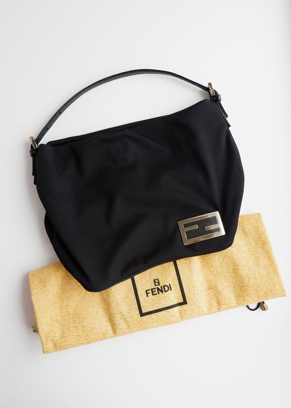 Authentic Preowned Fendi Black Neoprene Hobo Shoulder Bag