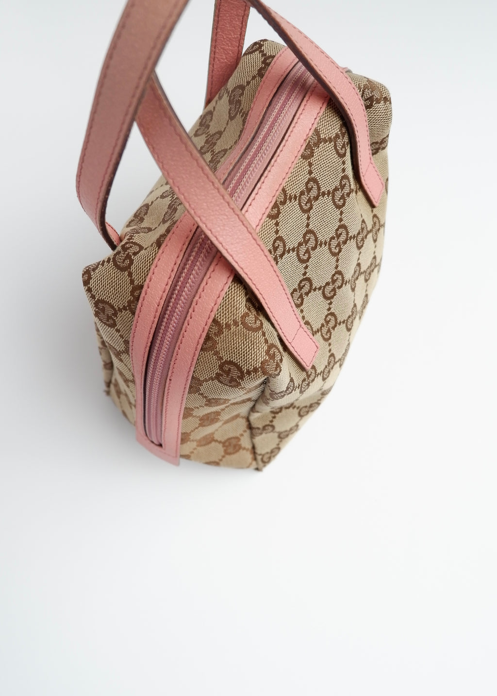 Authentic Preowned Gucci GG Canvas Pink Tofu Handbag